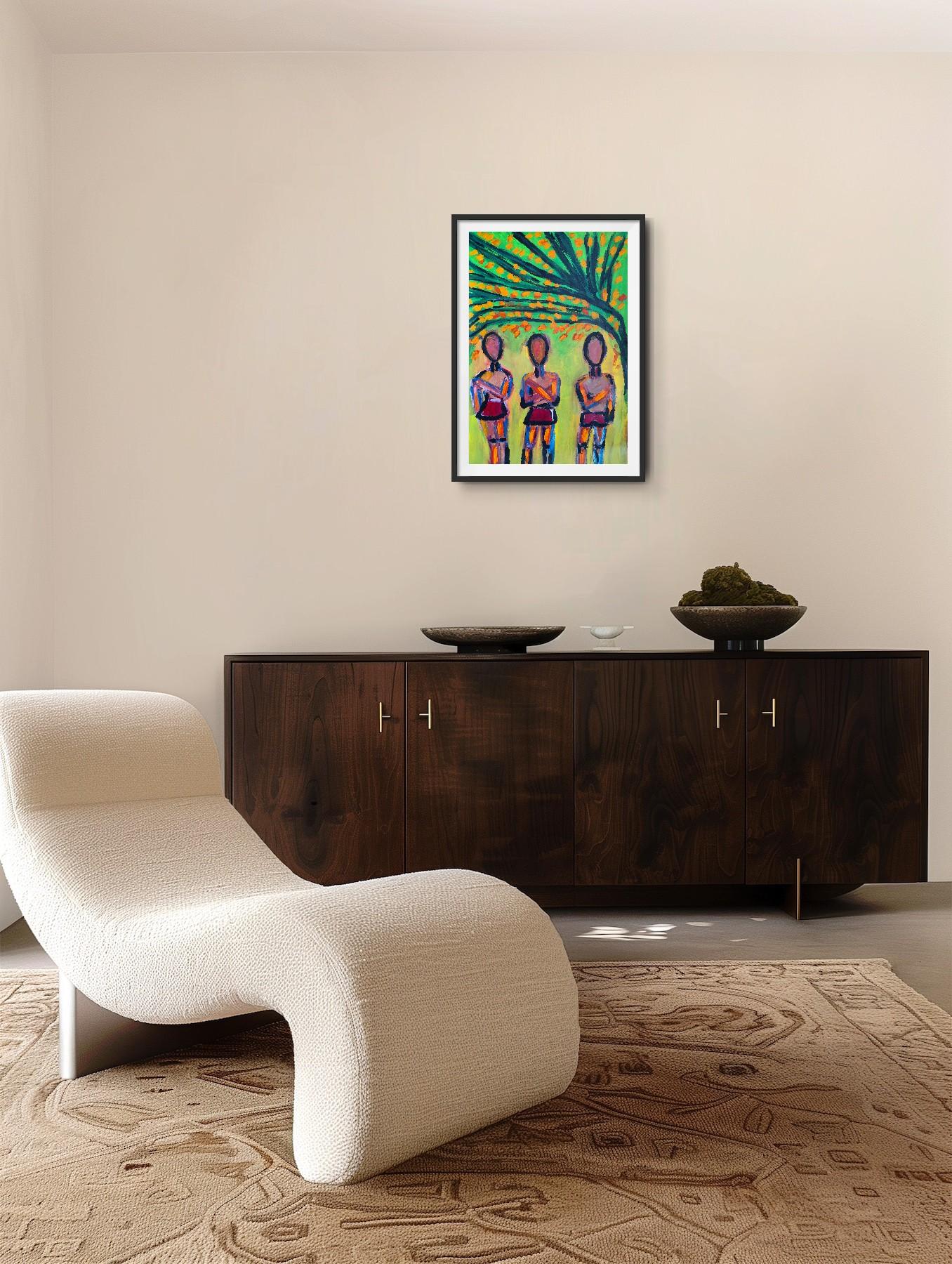 Contemporary large abstract figurative painting  of figures 