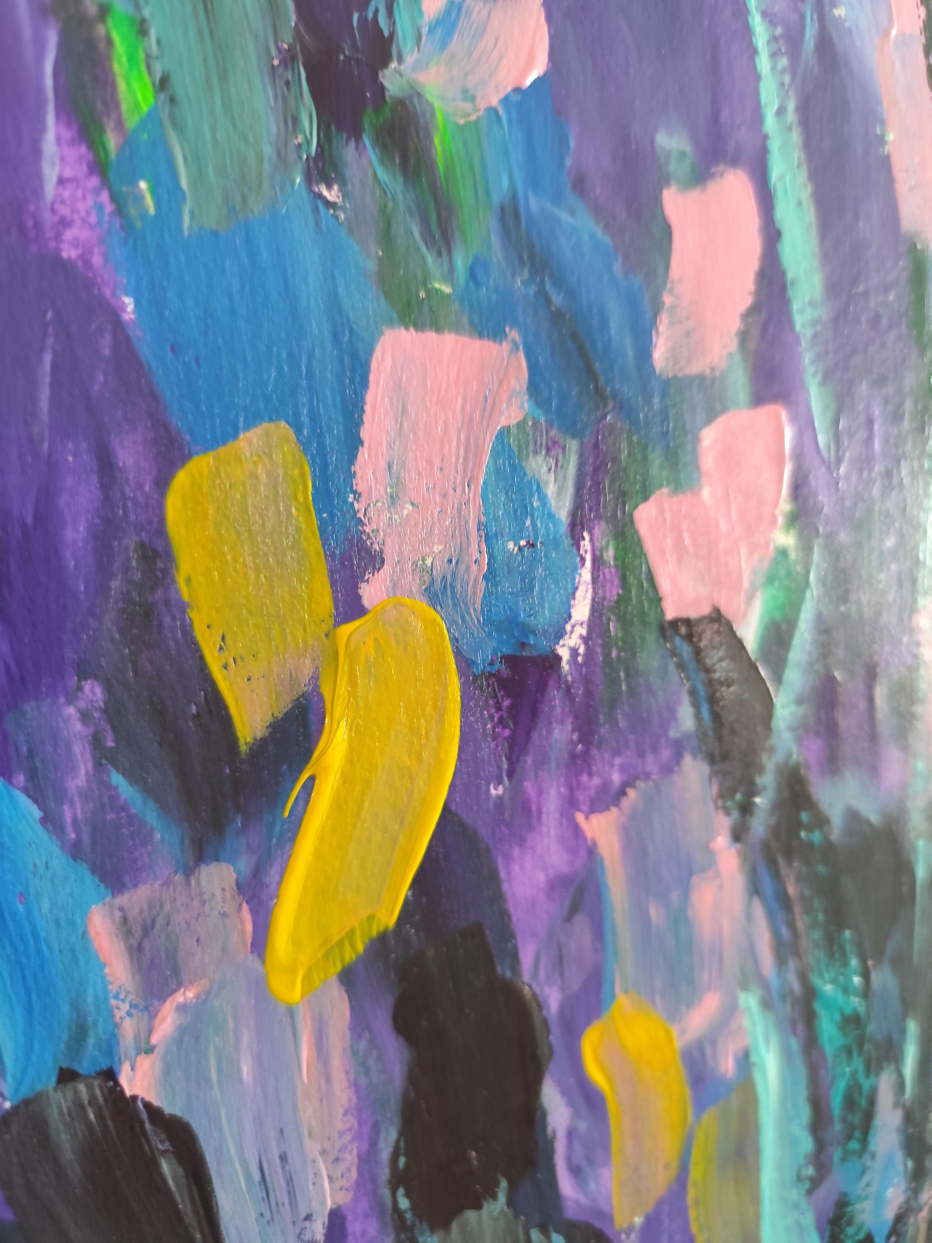 Contemporary large abstract painting inspired by Claude Monet 