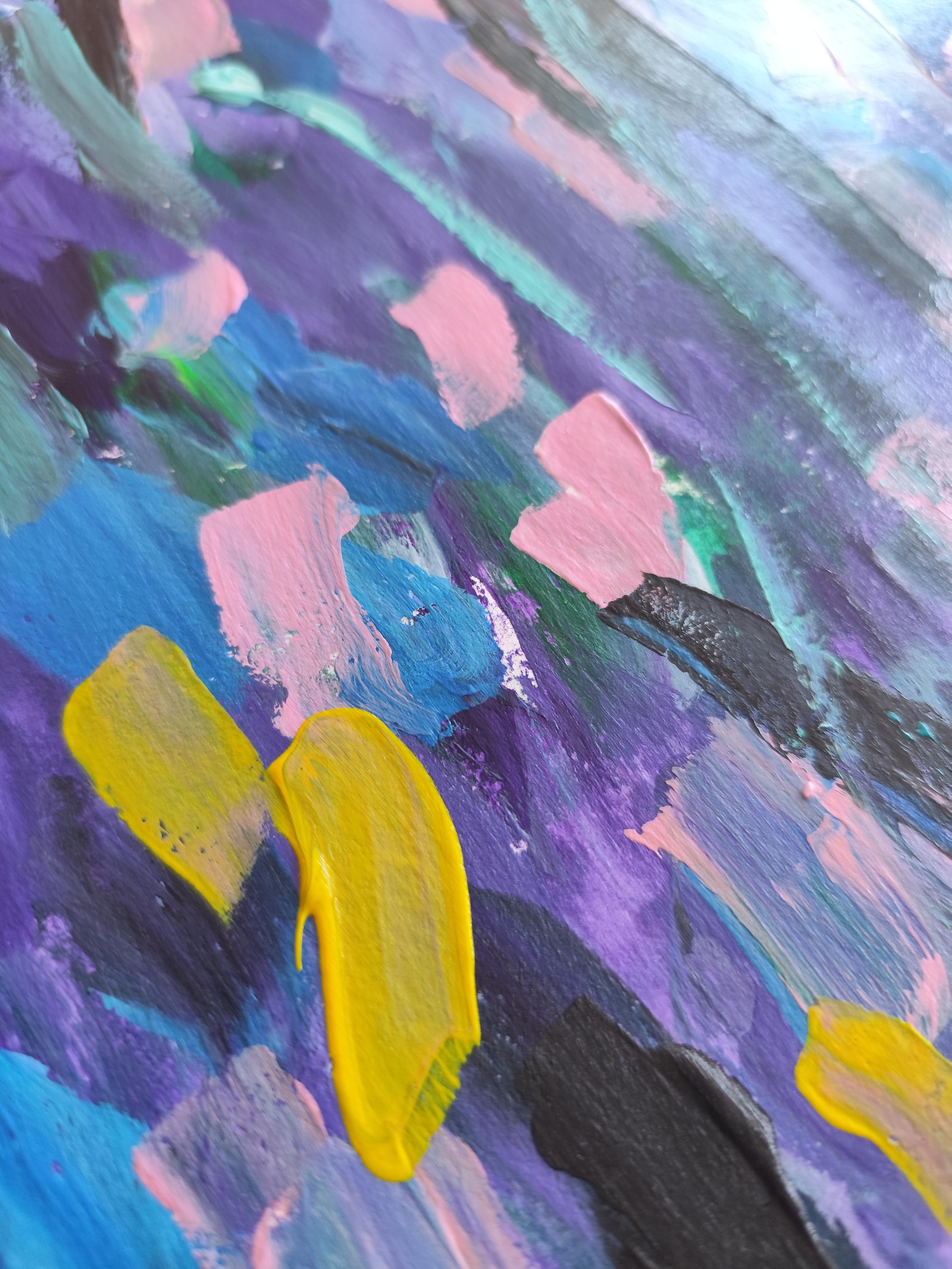 Contemporary large abstract painting inspired by Claude Monet 