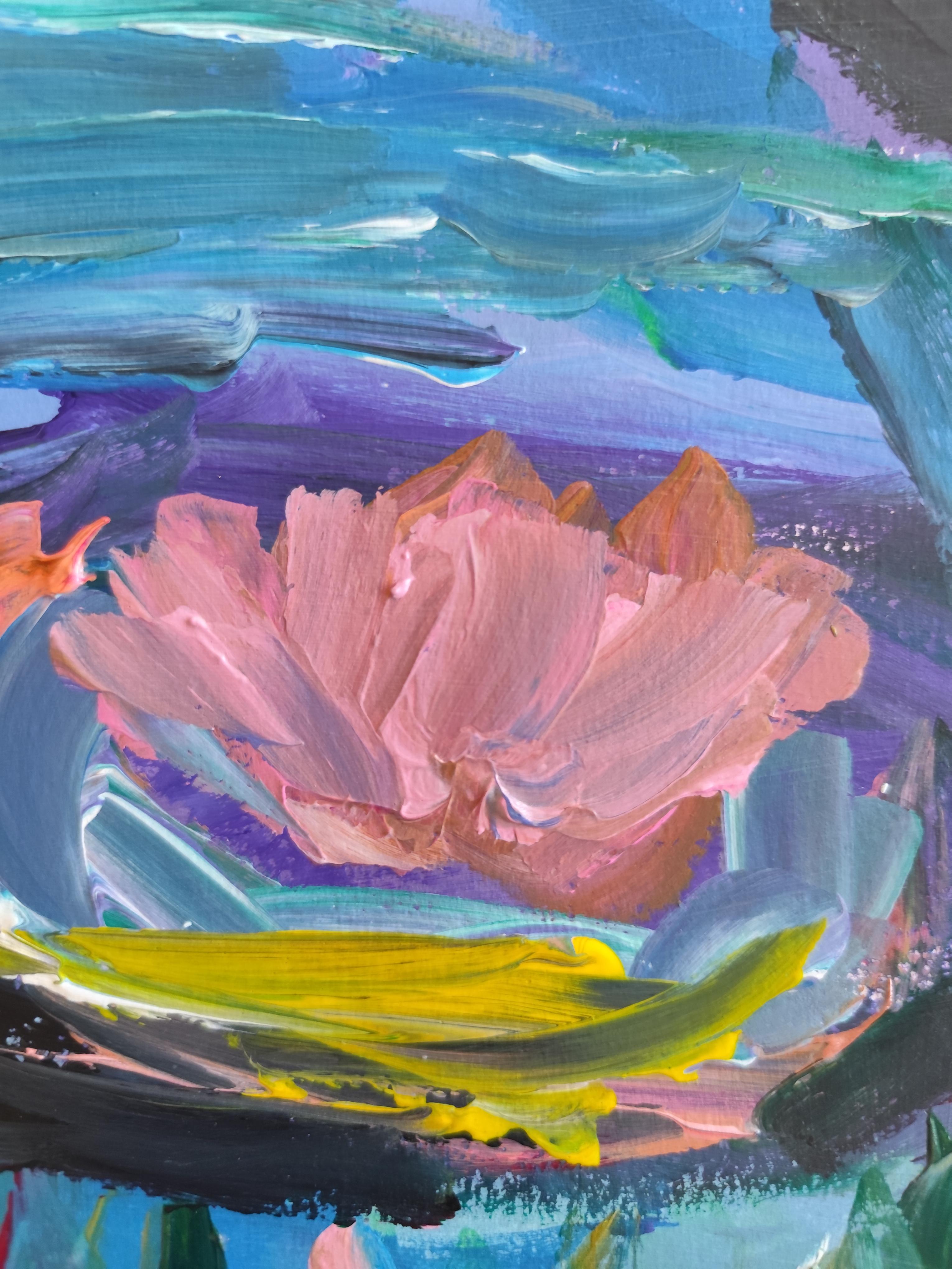 Contemporary large abstract painting inspired by Claude Monet 