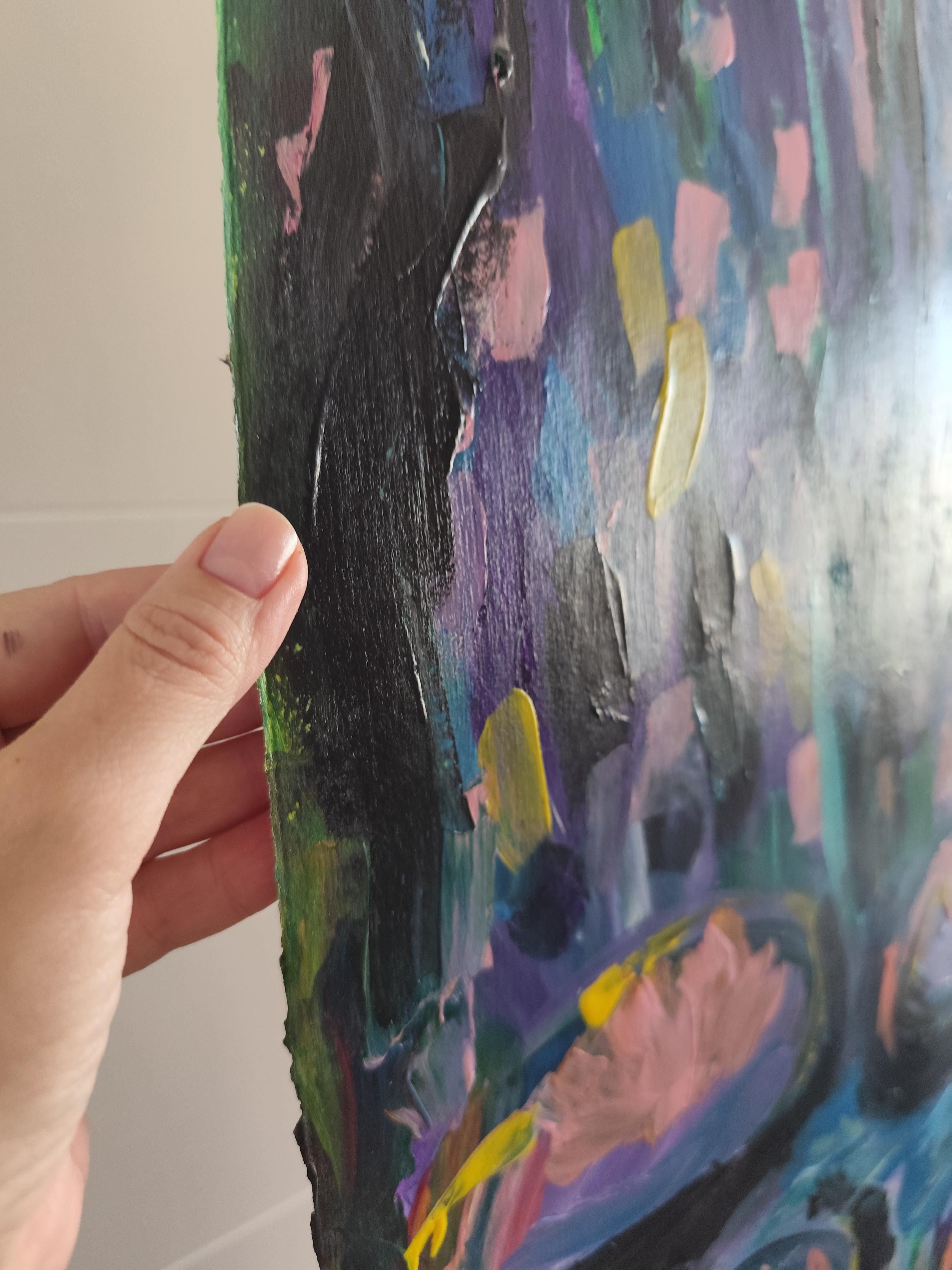 Contemporary large abstract painting inspired by Claude Monet 