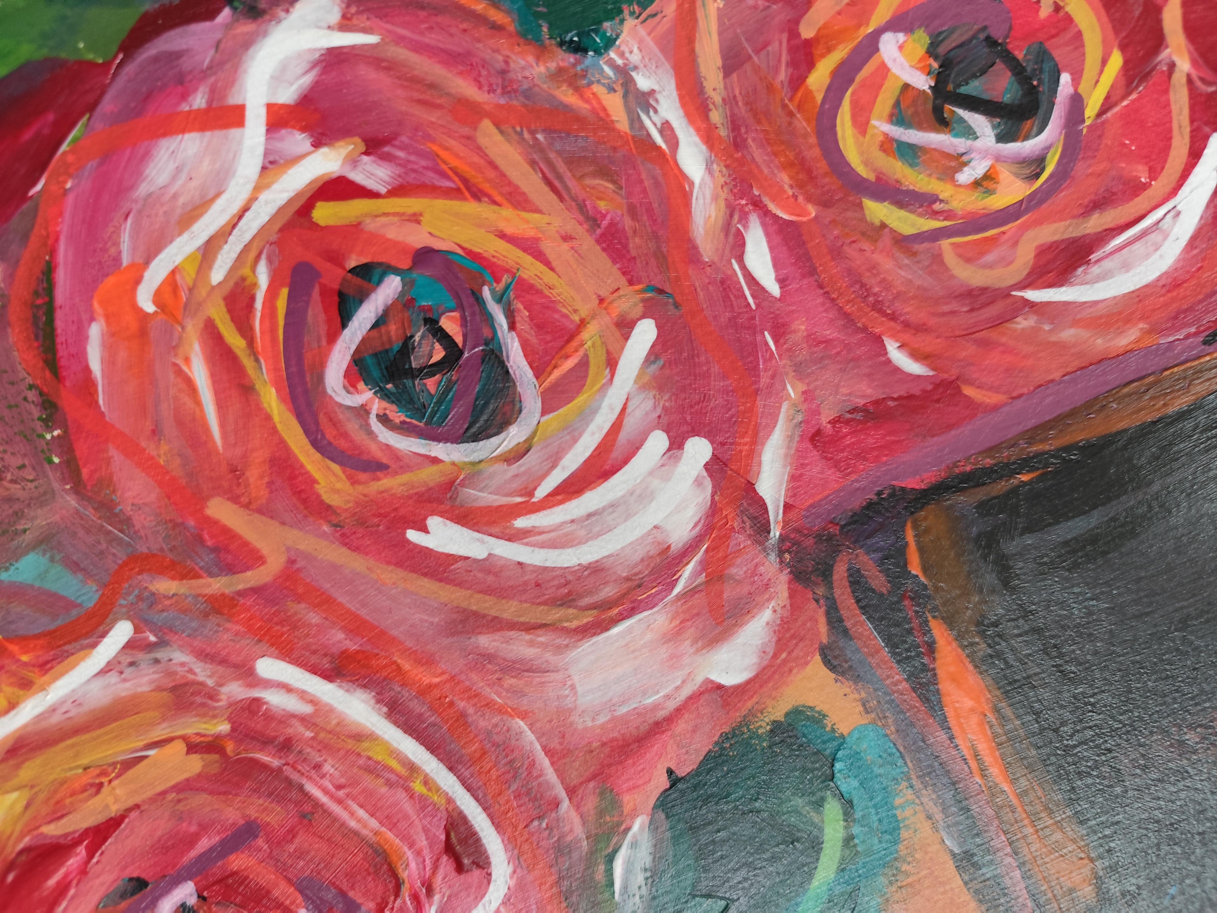 Zeitgenössisches großes figuratives Gemälde inspiriert von Frida Kahlo 