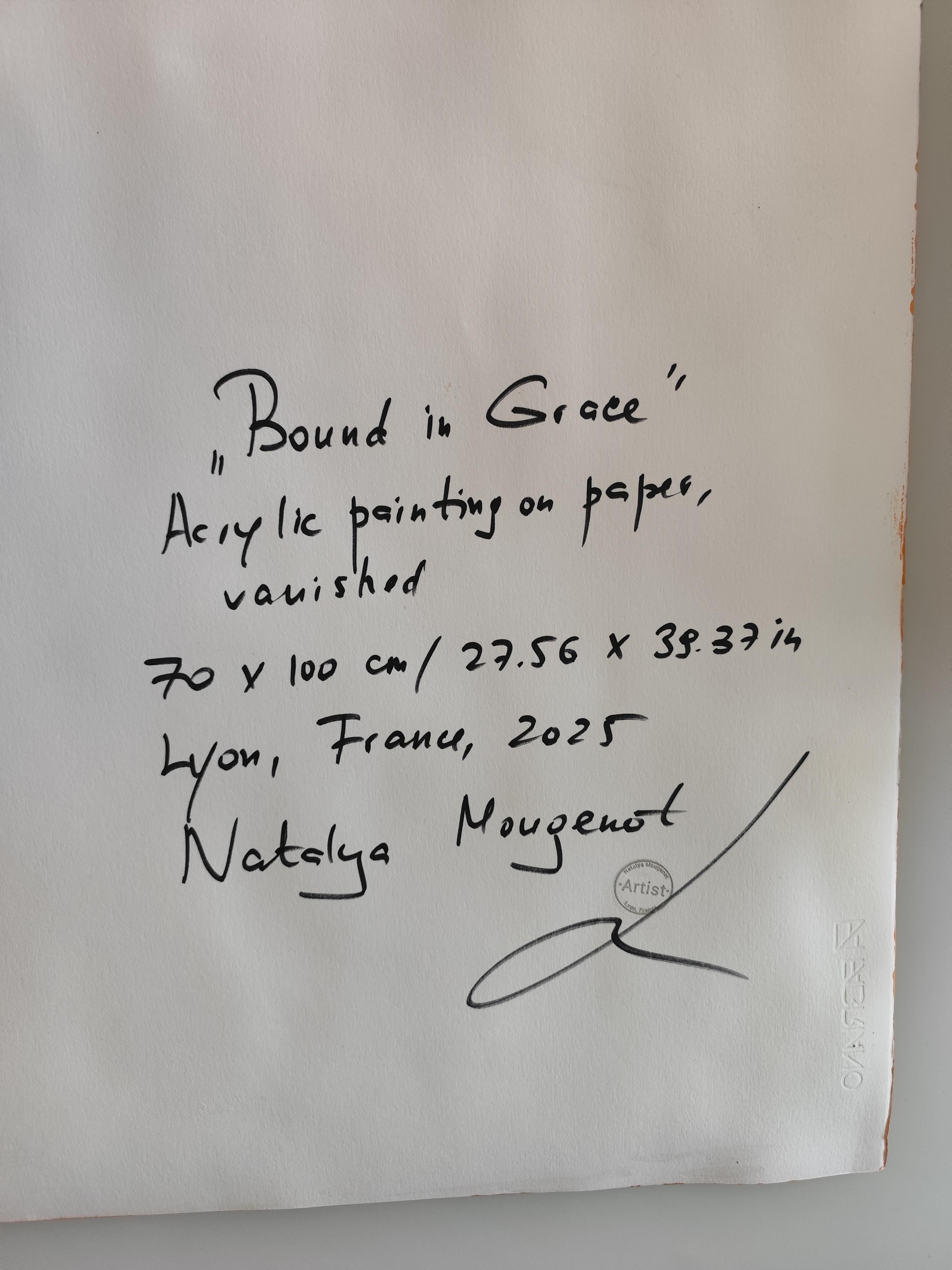 Zeitgenössisches großes figuratives Gemälde von Frauen auf Papier 