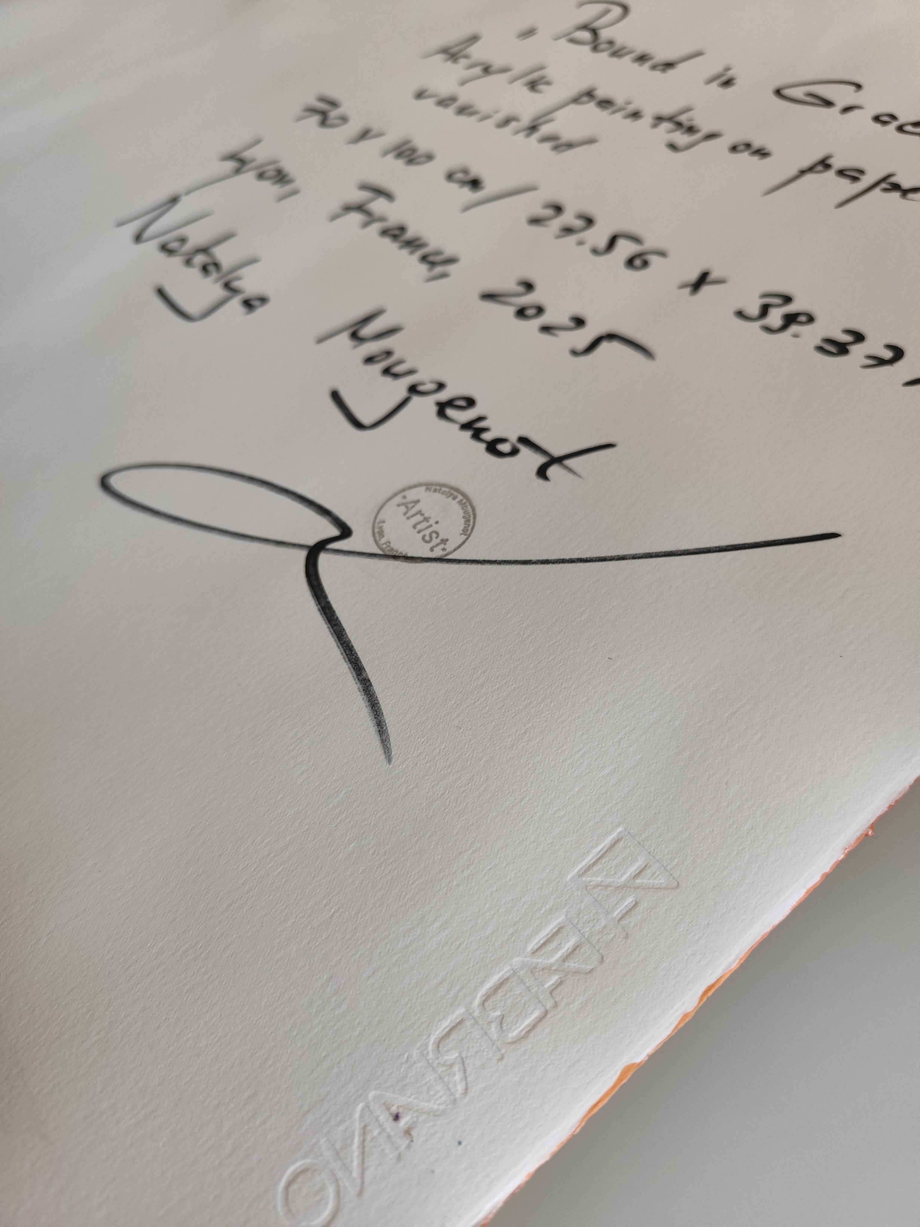 Zeitgenössisches großes figuratives Gemälde von Frauen auf Papier 