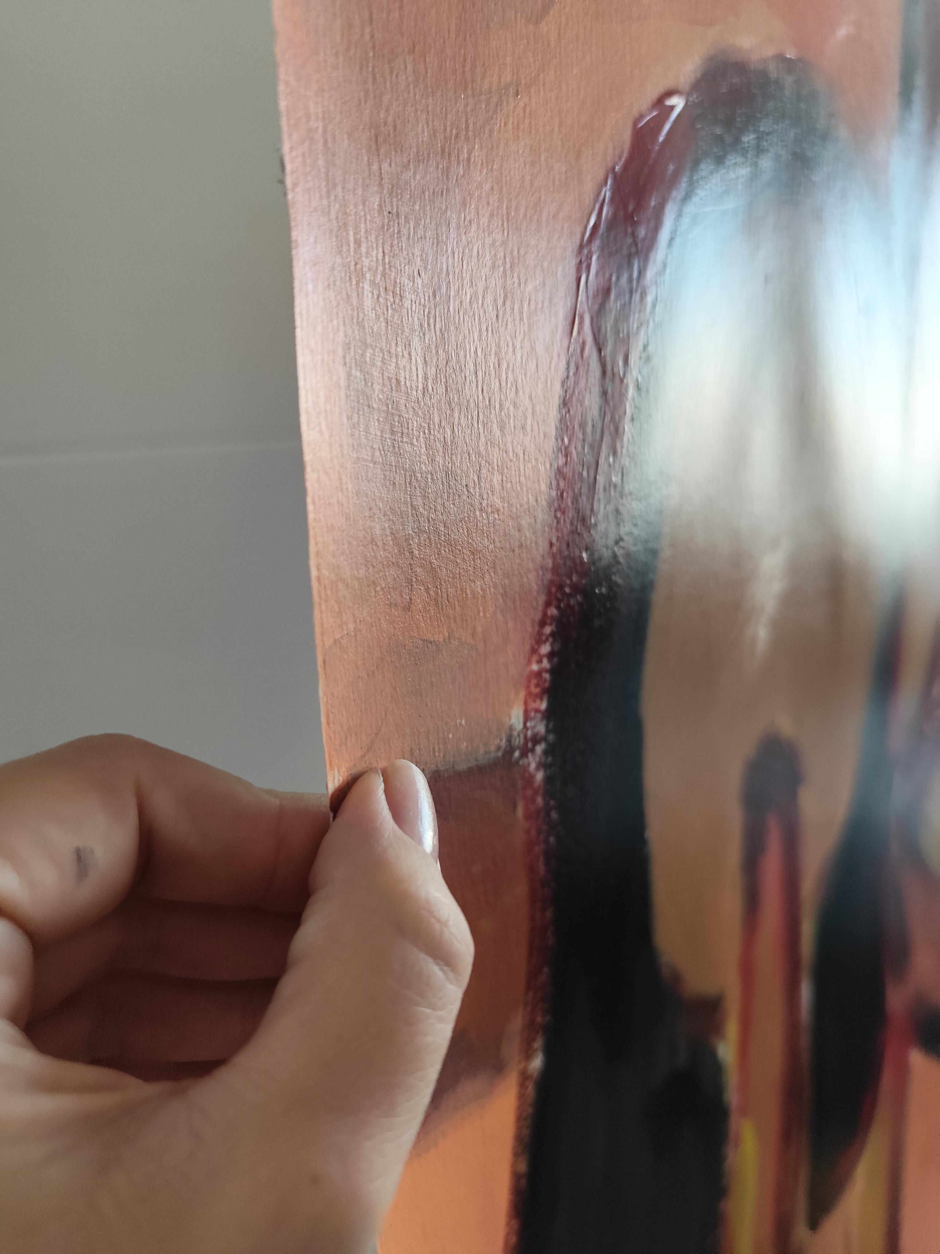 Zeitgenössisches großes figuratives Gemälde von Frauen auf Papier 