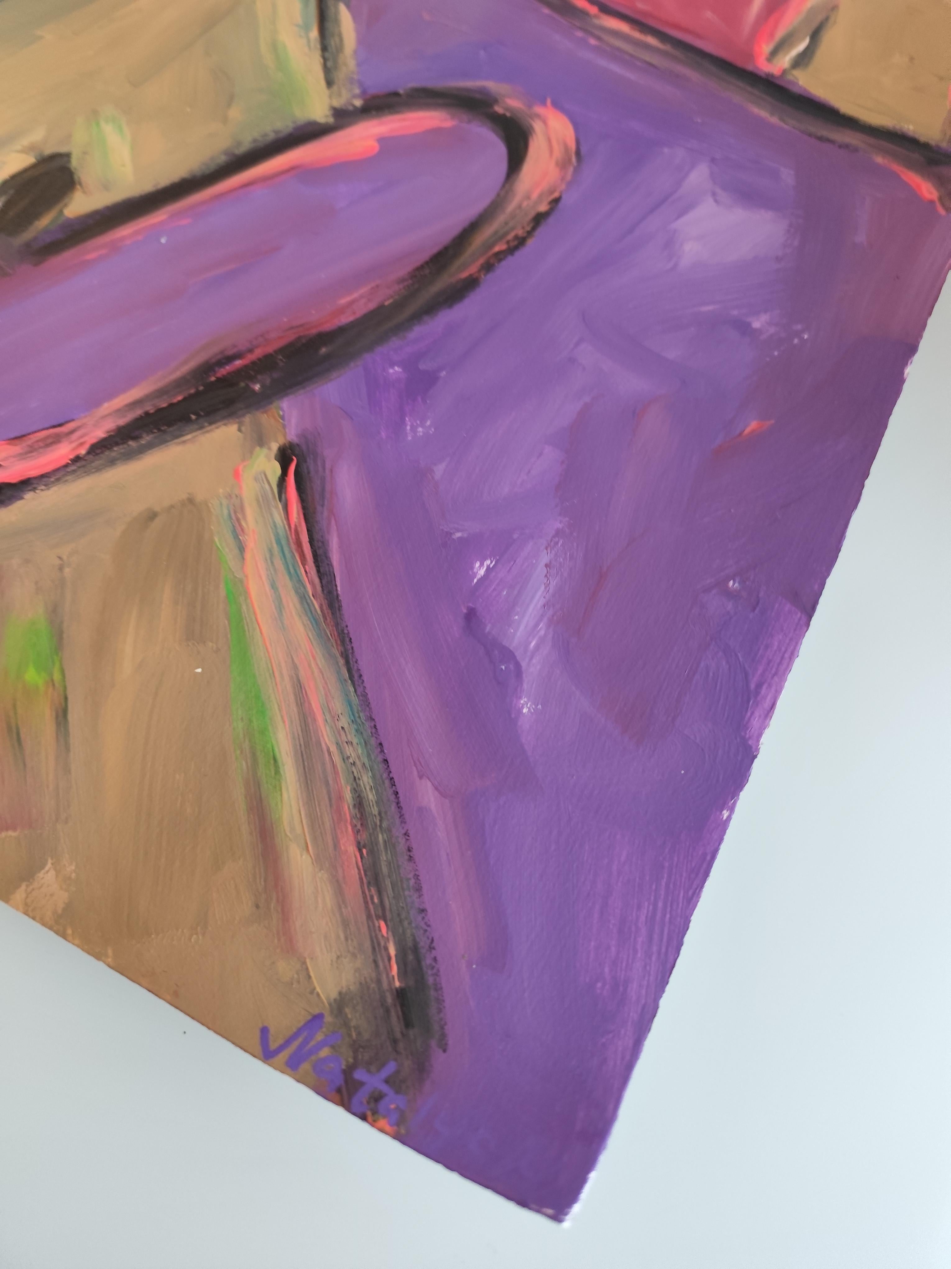 Contemporary large figurative painting of women on paper 