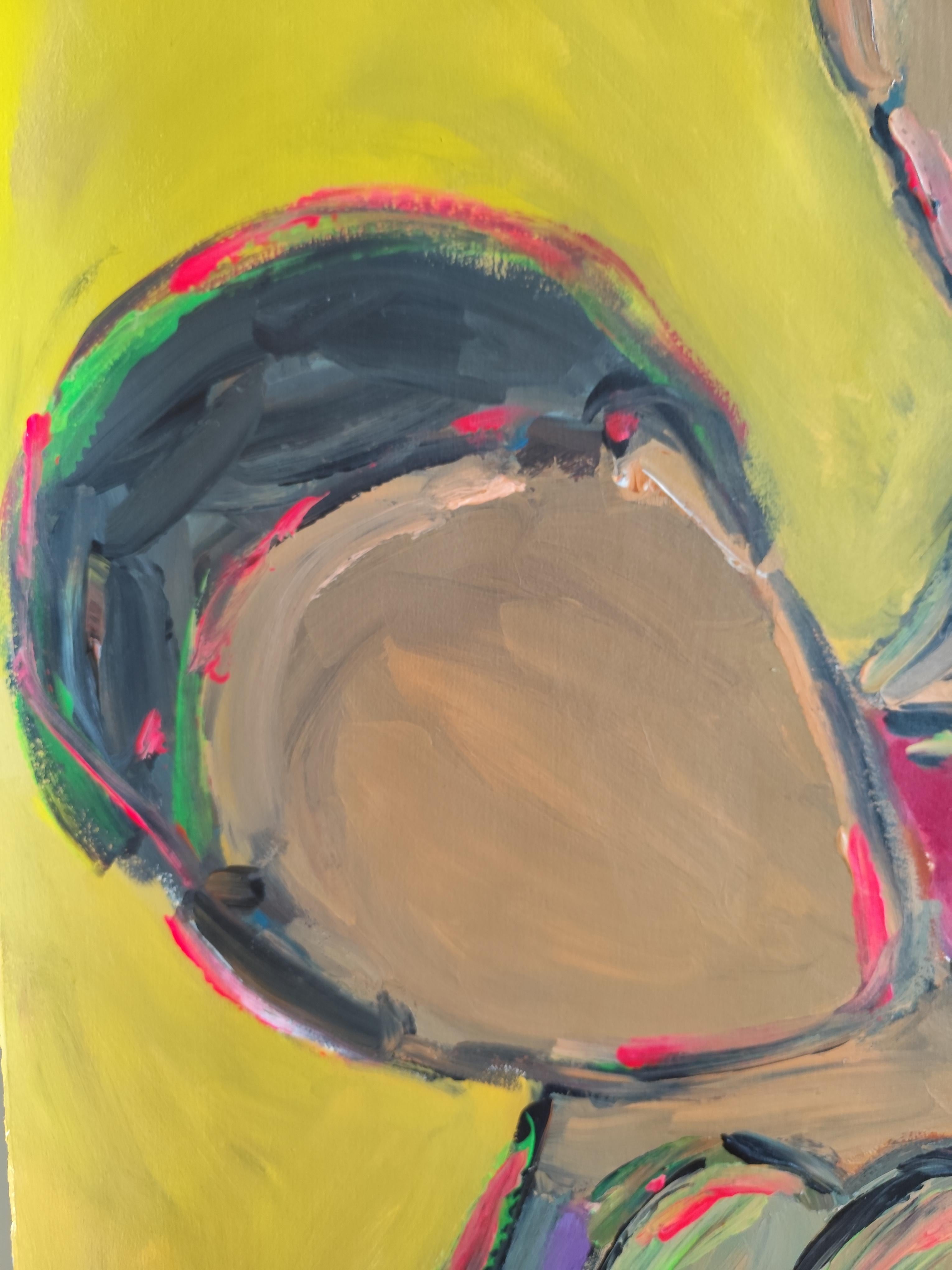 Contemporary large figurative painting of women on paper 