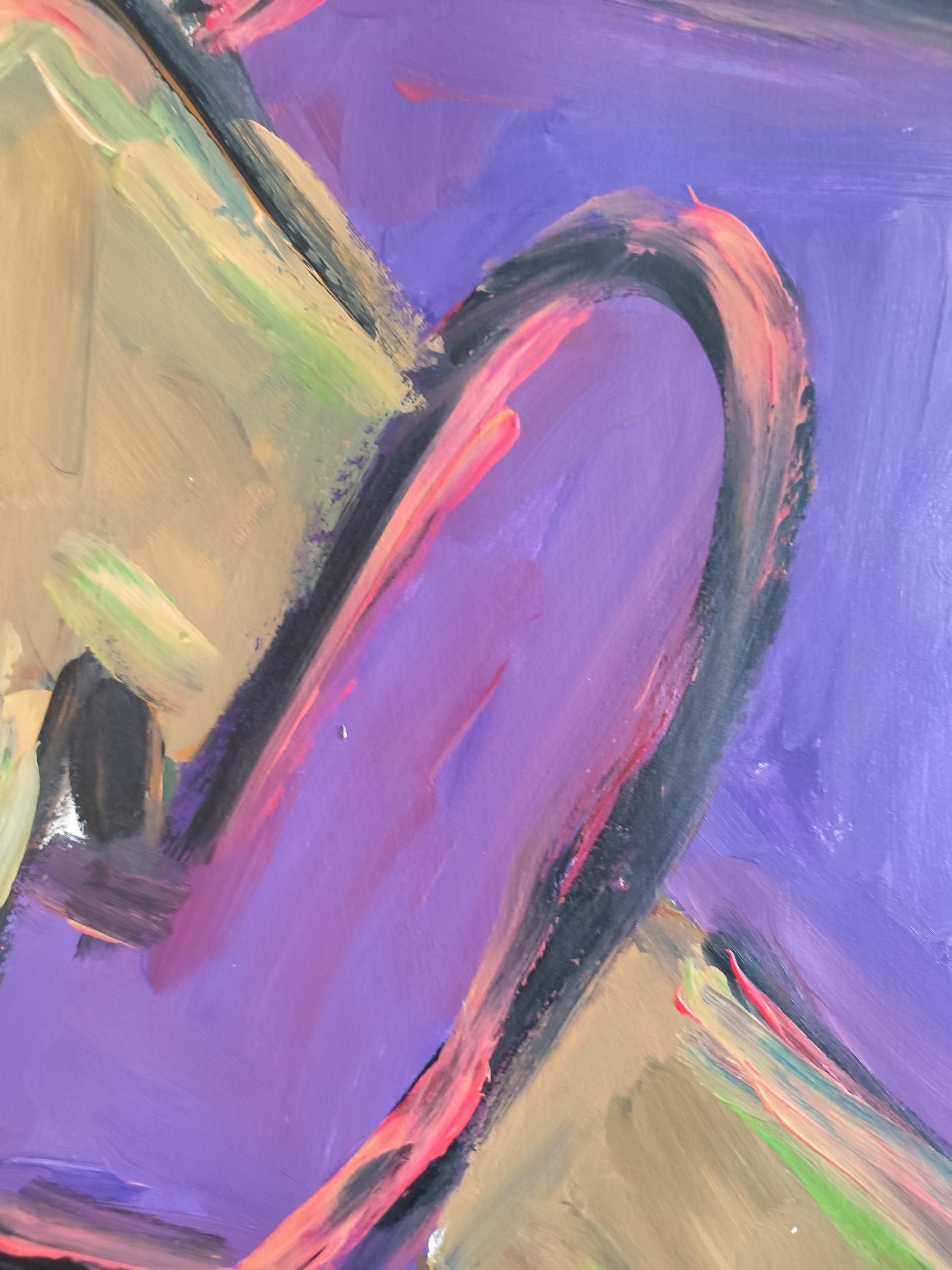 Contemporary large figurative painting of women on paper 