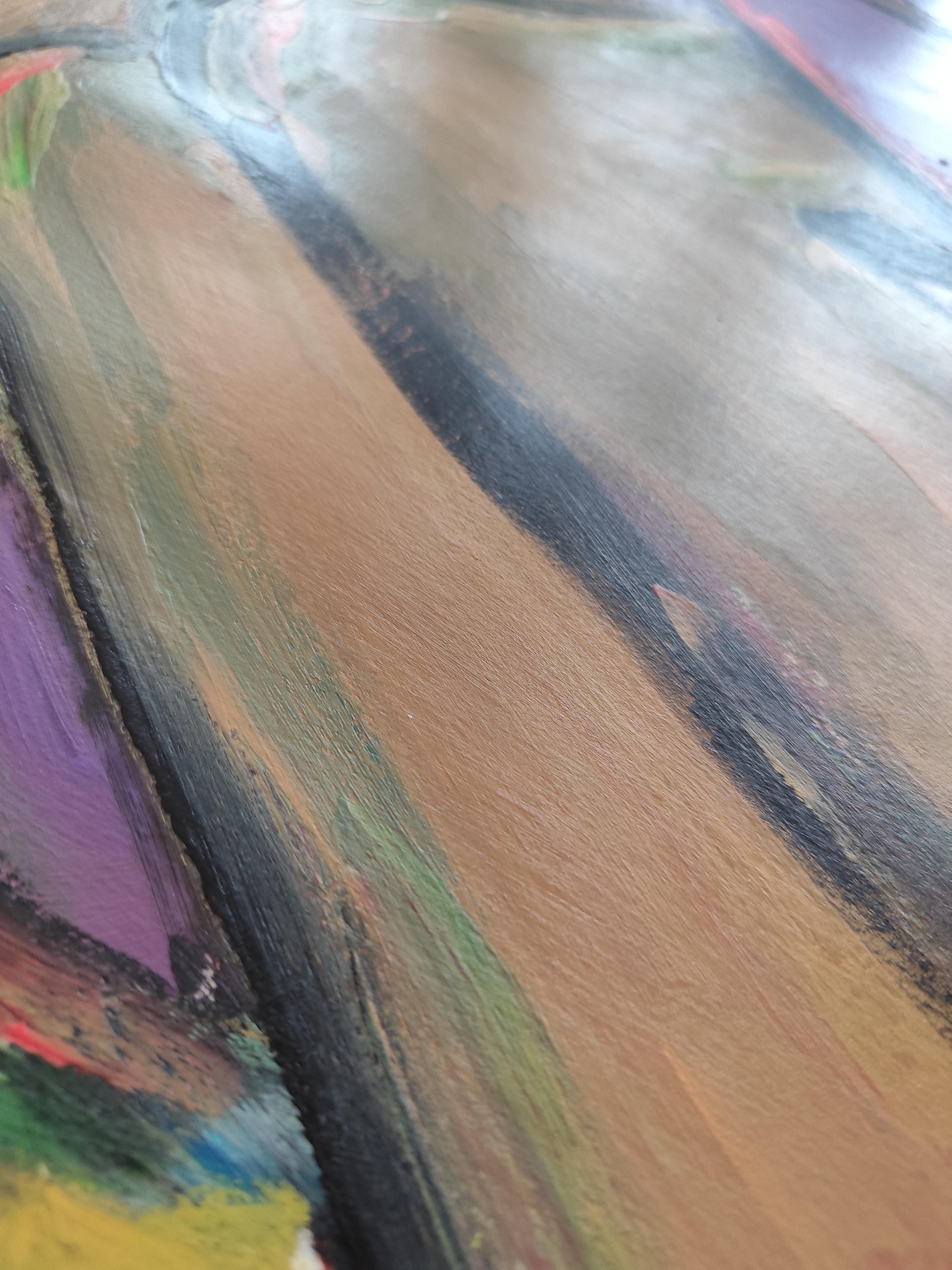 Contemporary large figurative painting of women on paper 