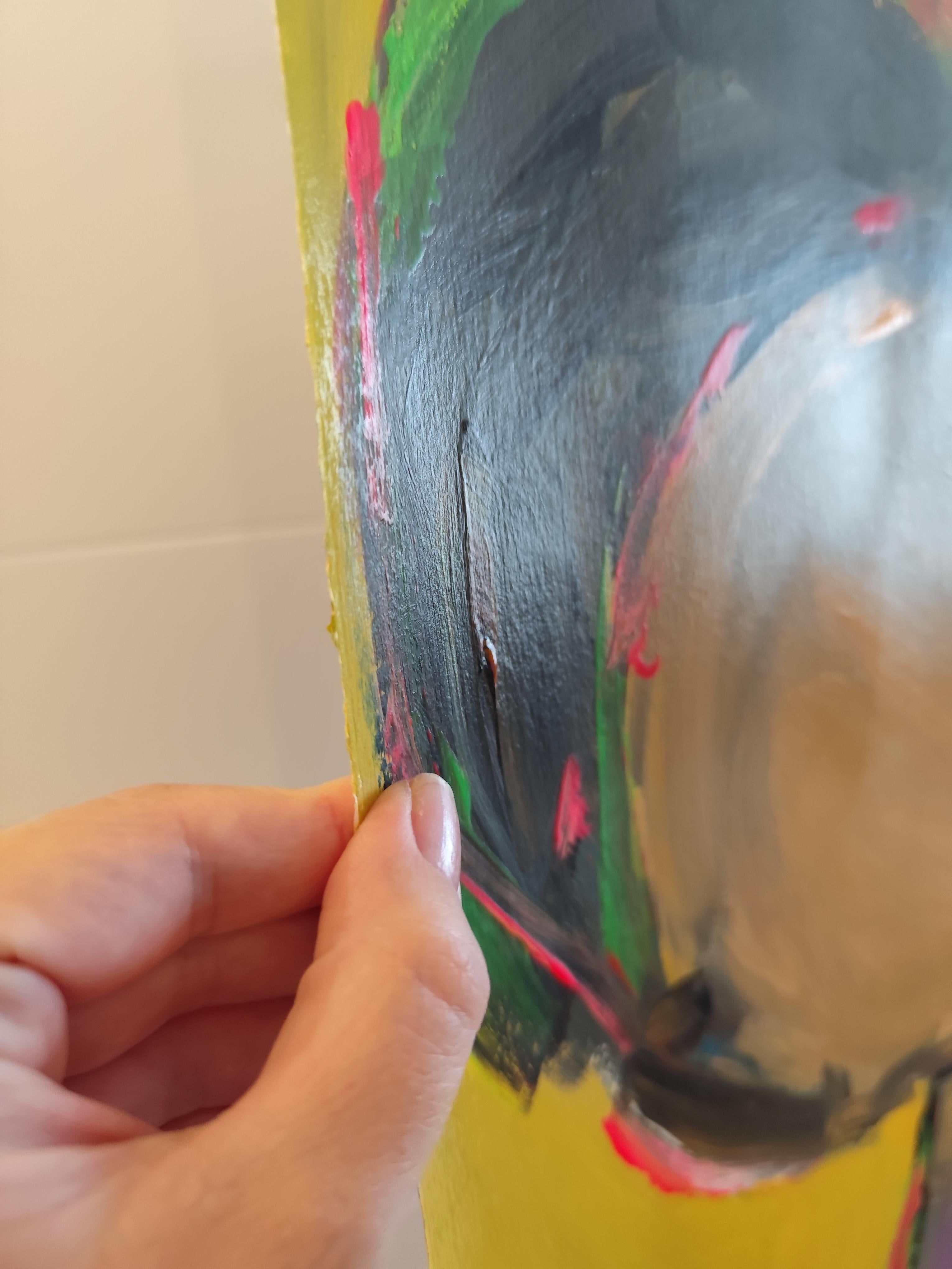 Contemporary large figurative painting of women on paper 