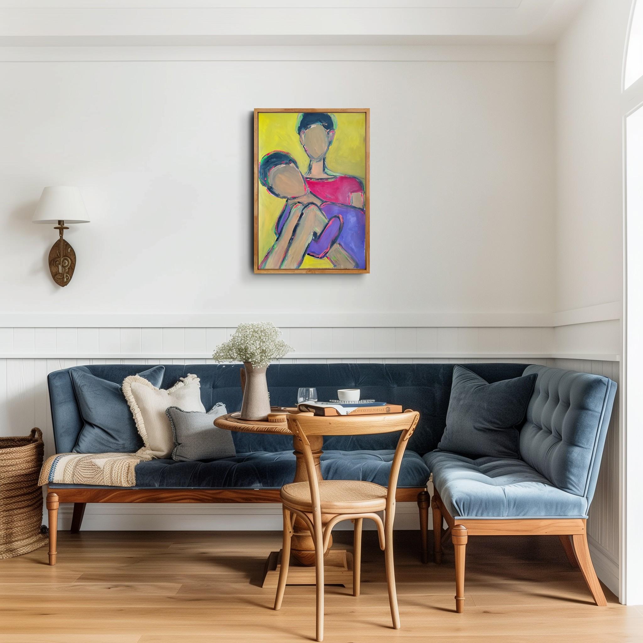 Contemporary large figurative painting of women on paper 