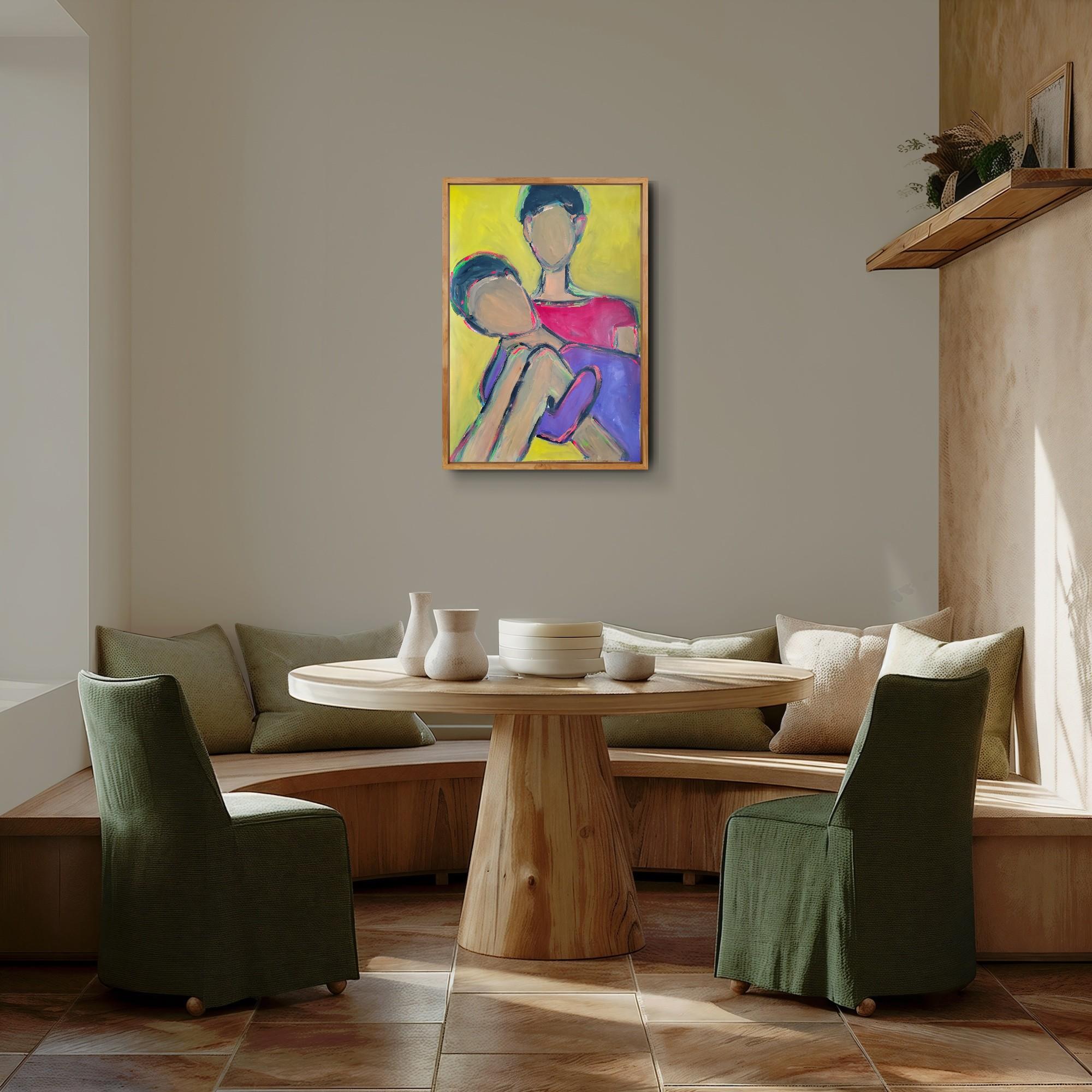 Contemporary large figurative painting of women on paper 