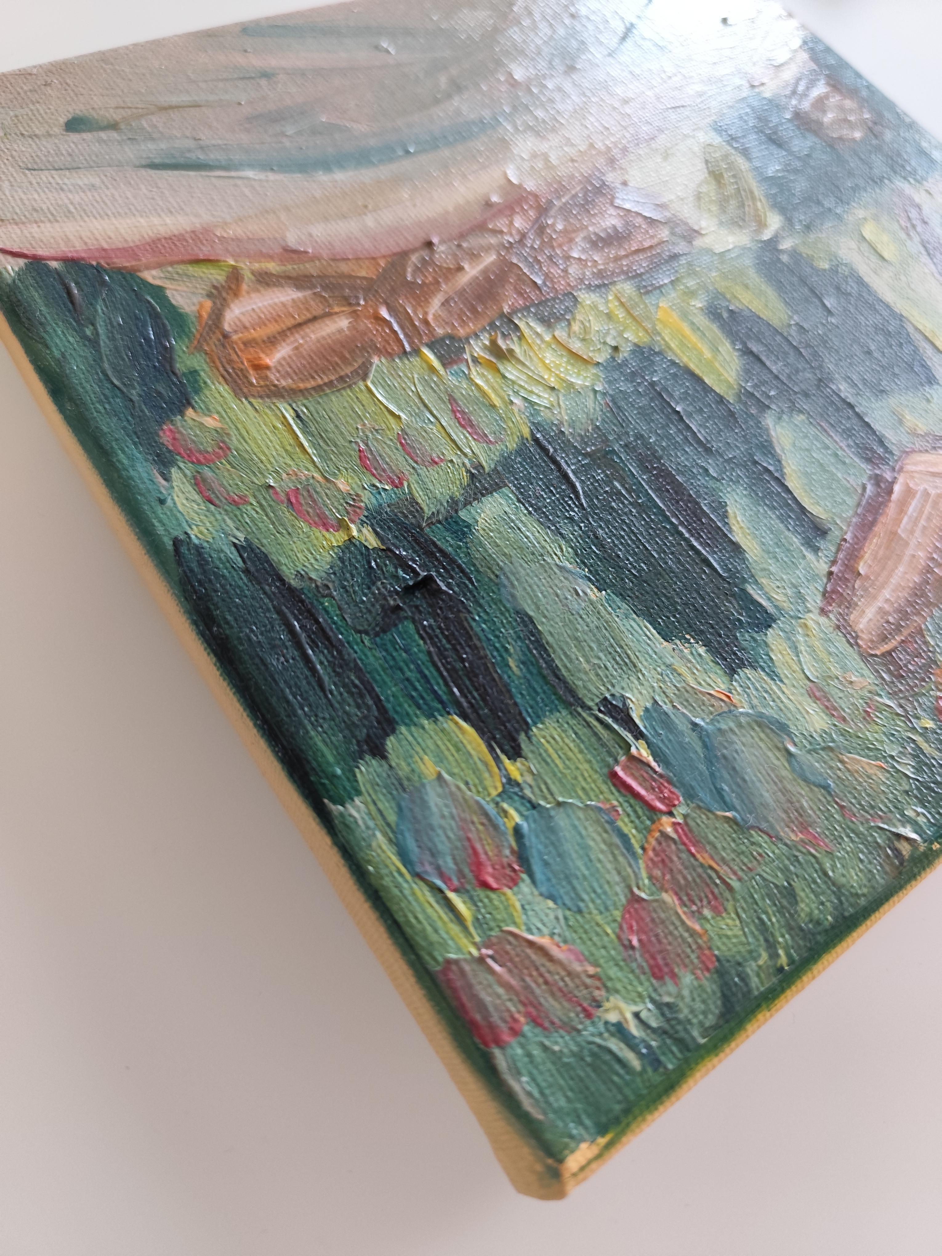 Quadro semi-astratto contemporaneo ad olio su tela 