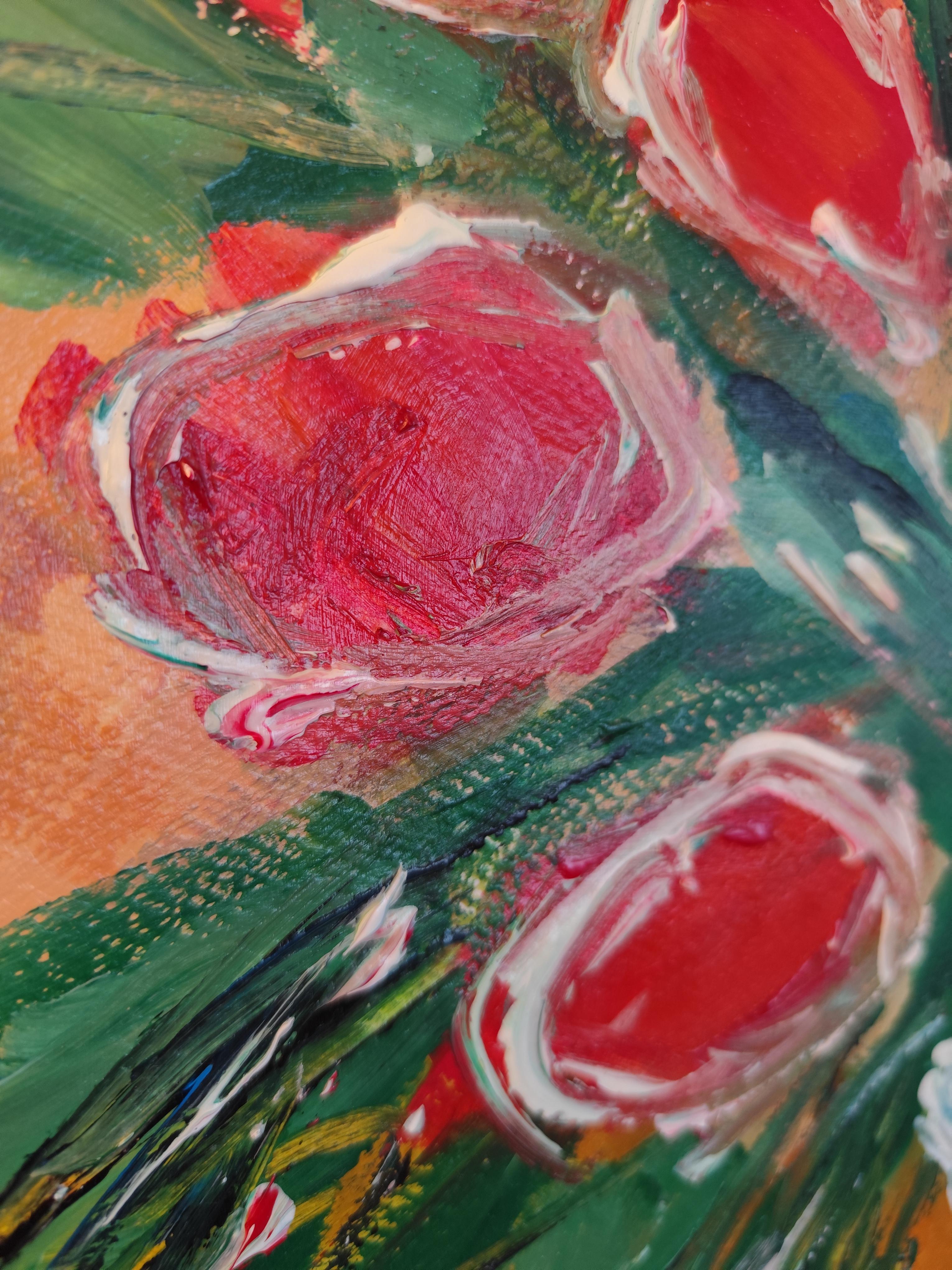 Contemporary still-life acrylic painting on paper 