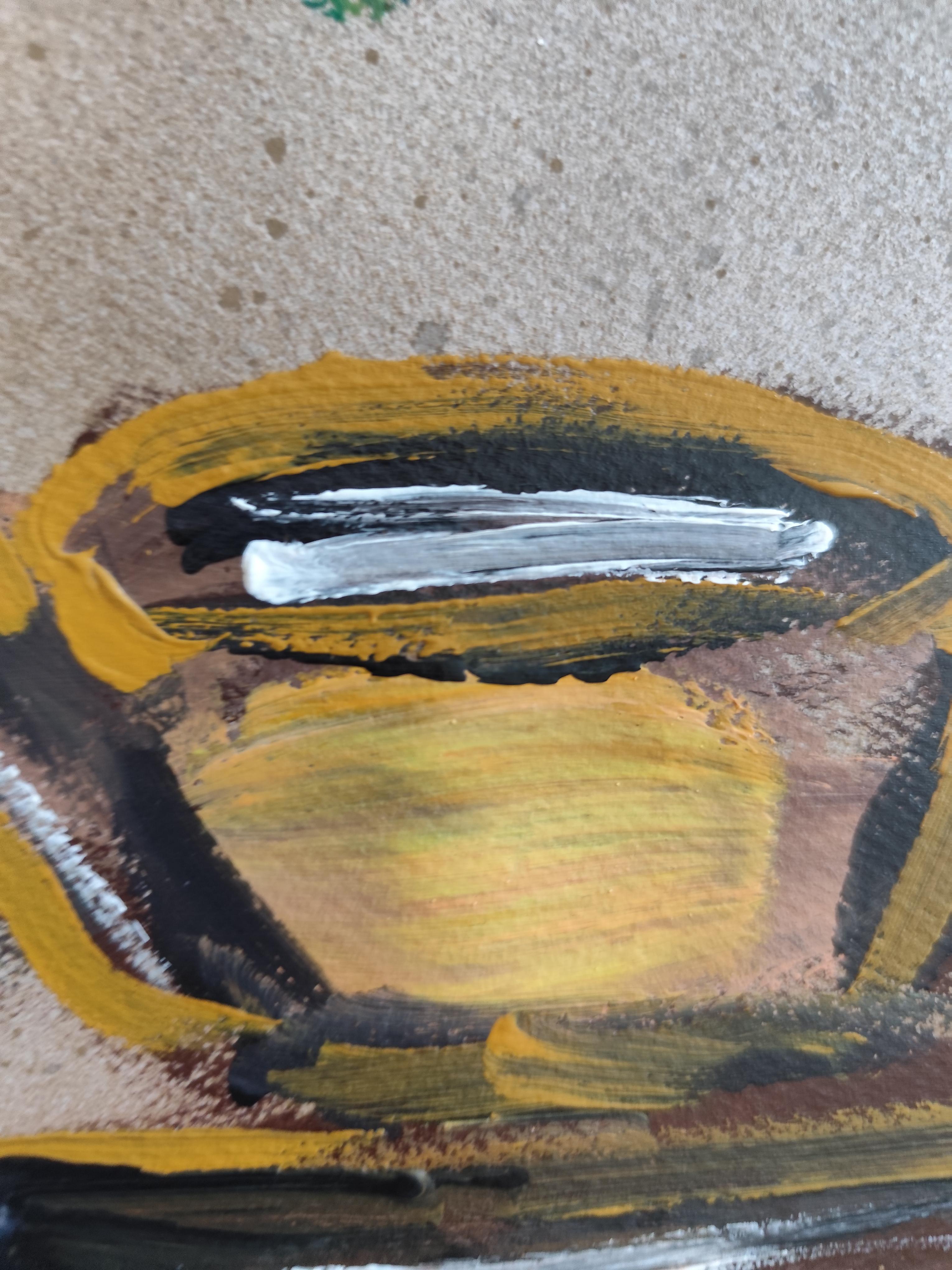 Contemporary still-life acrylic painting on paper 