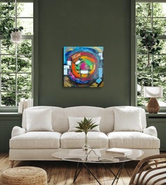 Contemporary large expressive abstract acrylic painting on canvas "Discovery"