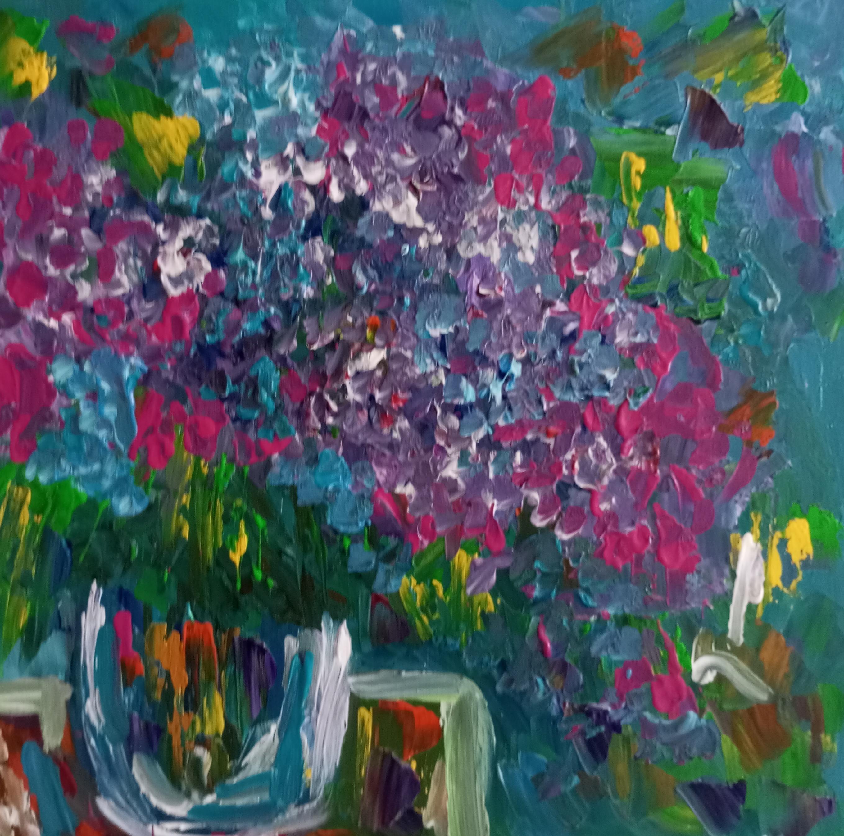 Mougenot Natalya Still-Life Painting - Early blooming lilacs 