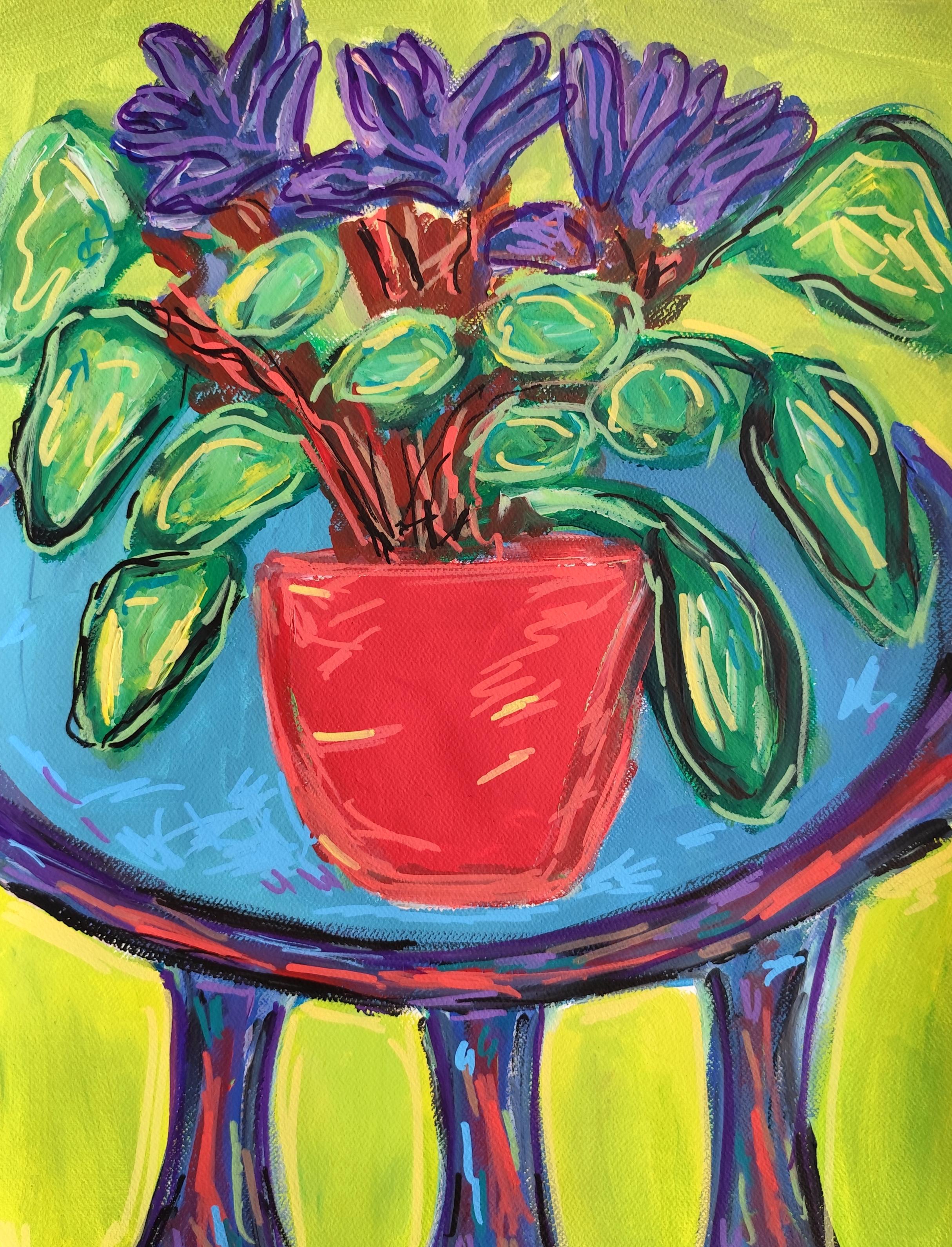 Fauvism floral still life Henri Matisse inspired painting "Velvet Bloom"