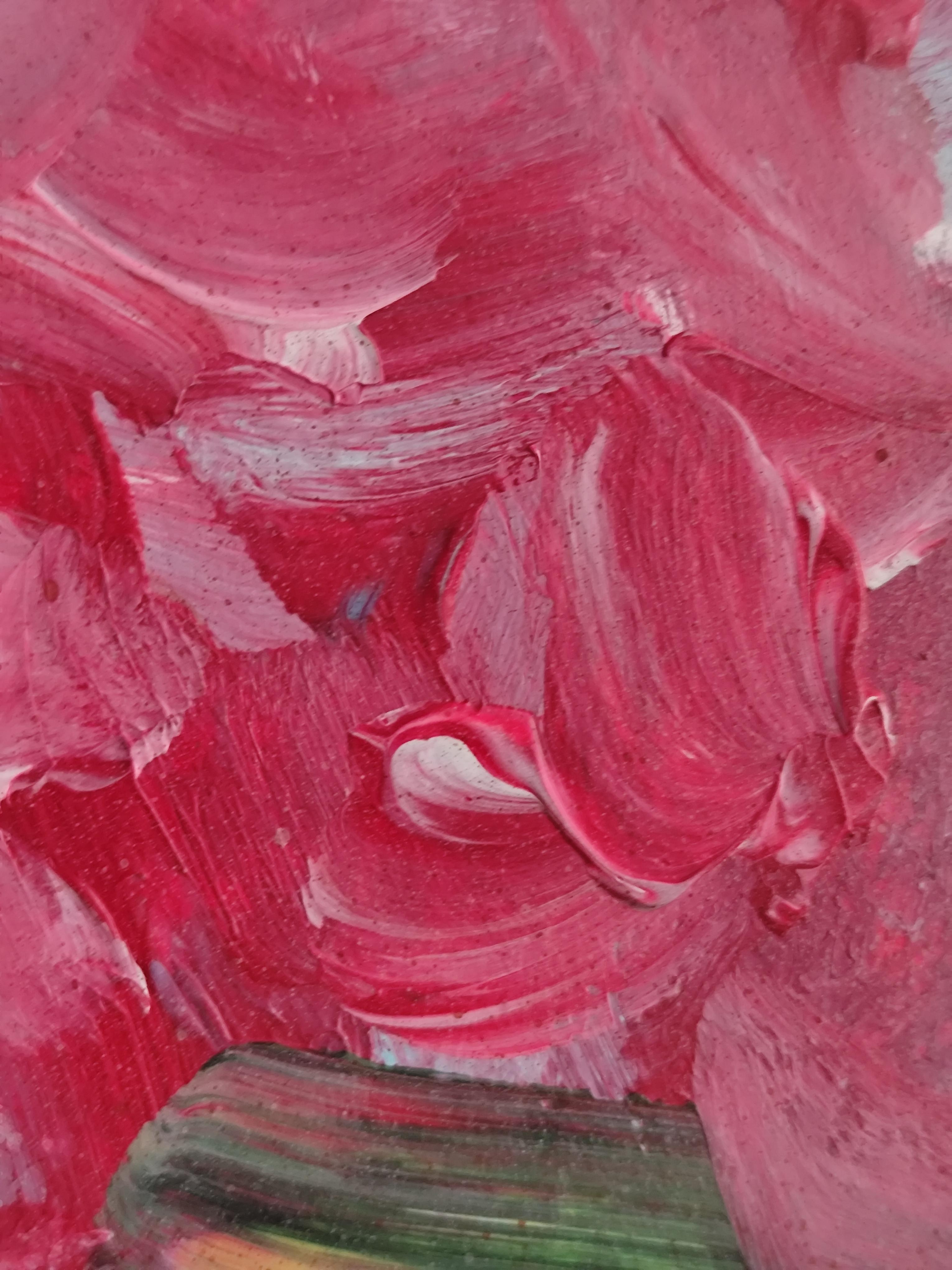 Abstrakt-impressionistische, ausdrucksstarke Blumen, Acryl auf Papier, „Floral Inspiration“ im Angebot 6