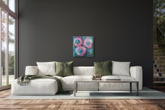 Contemporary expressive abstract floral painting on canas "Floral outburst"