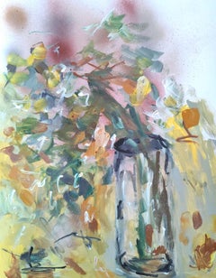 Contemporary Abstract impressionist flowers acrylic on paper "Floral symphony"