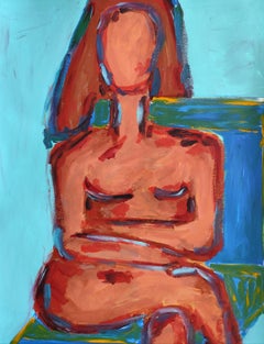 "Freie Frau" Zeitgenössische figurative nackte Frau Acrylmalerei auf Papier