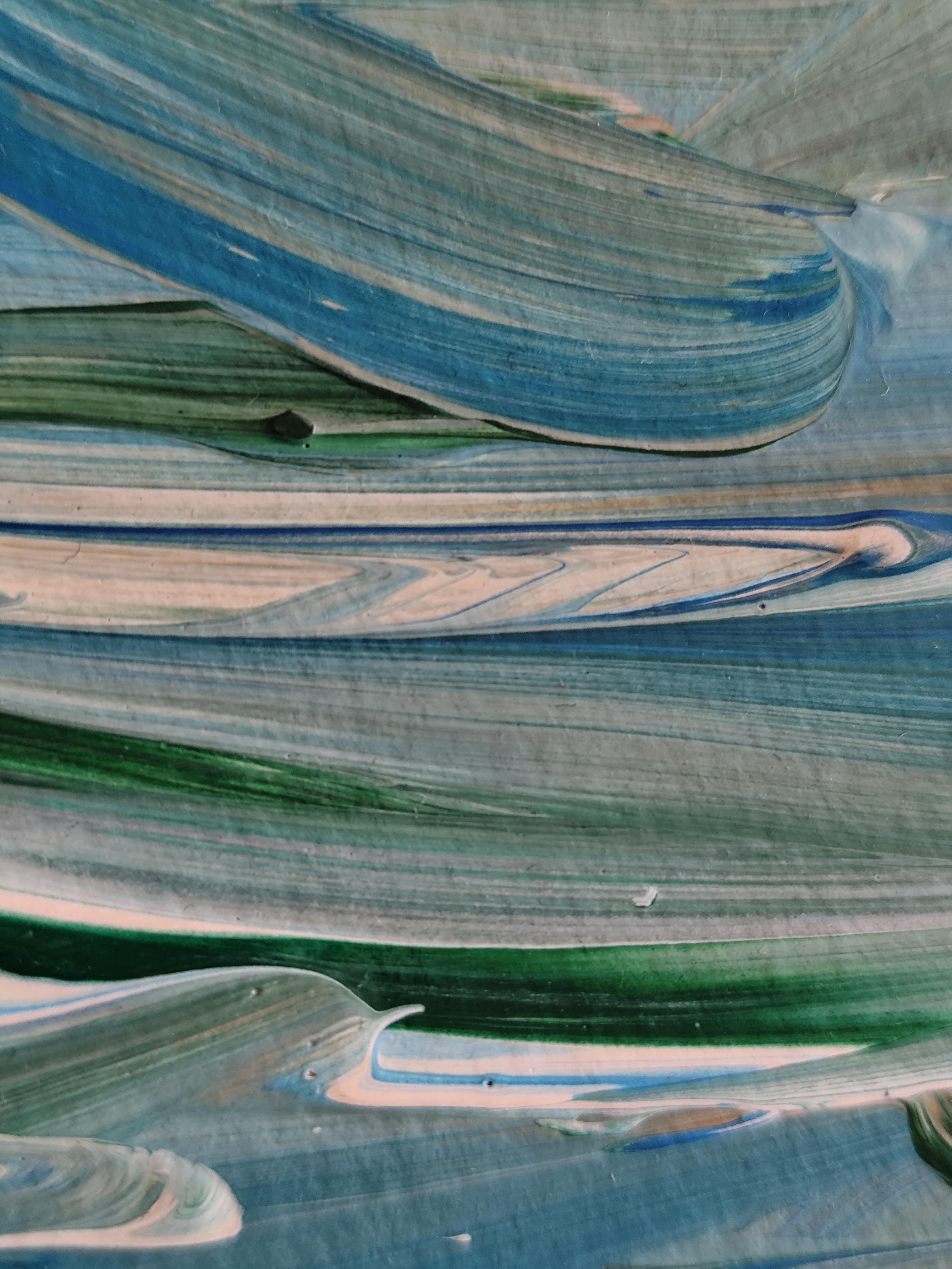 Paisaje marino abstracto impresionista contemporáneo pintura acrílica sobre papel en venta 9
