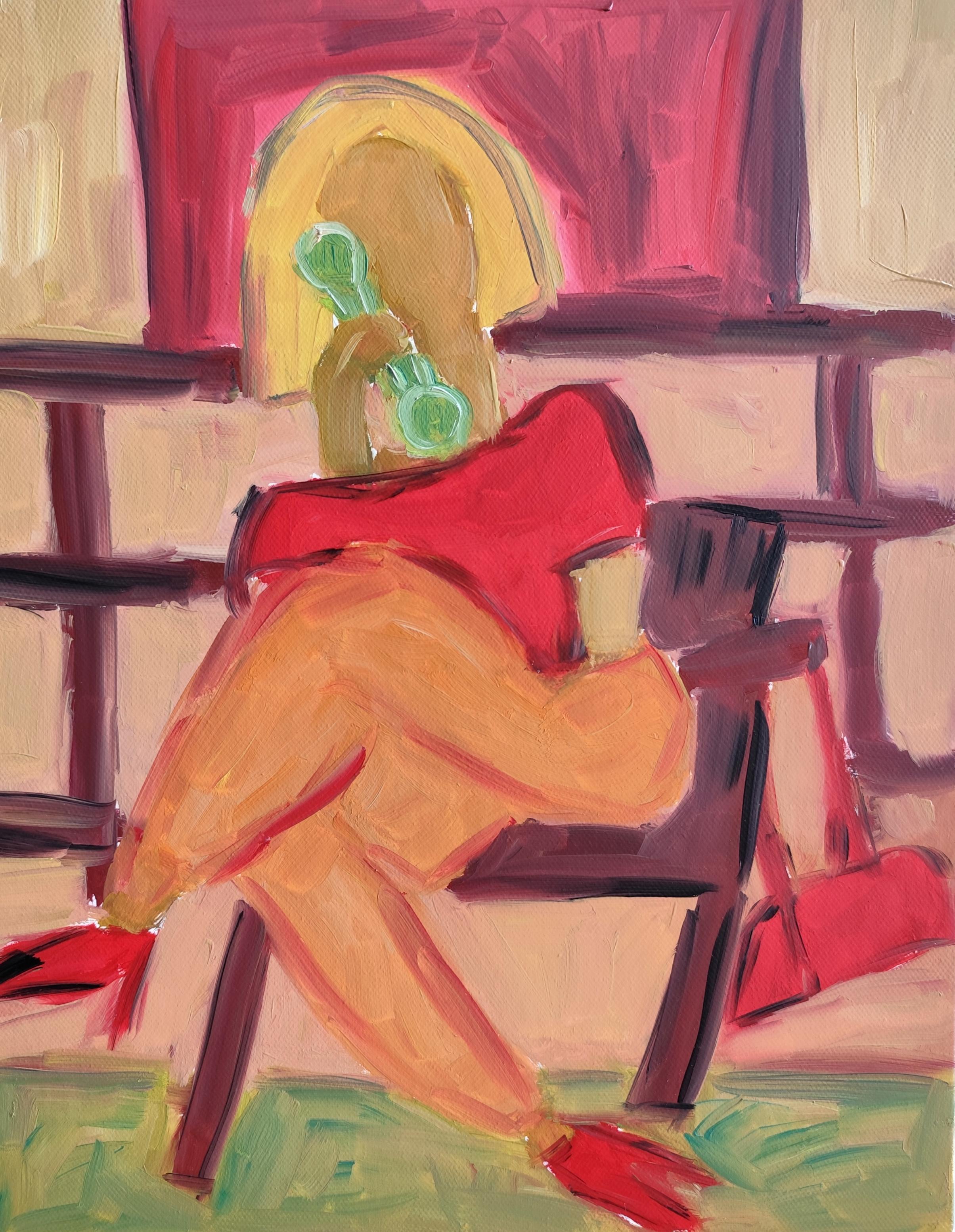 Mougenot Natalya Portrait Painting - *Hold memory " Contemporary figurative woman's portrait oil painting on canvas