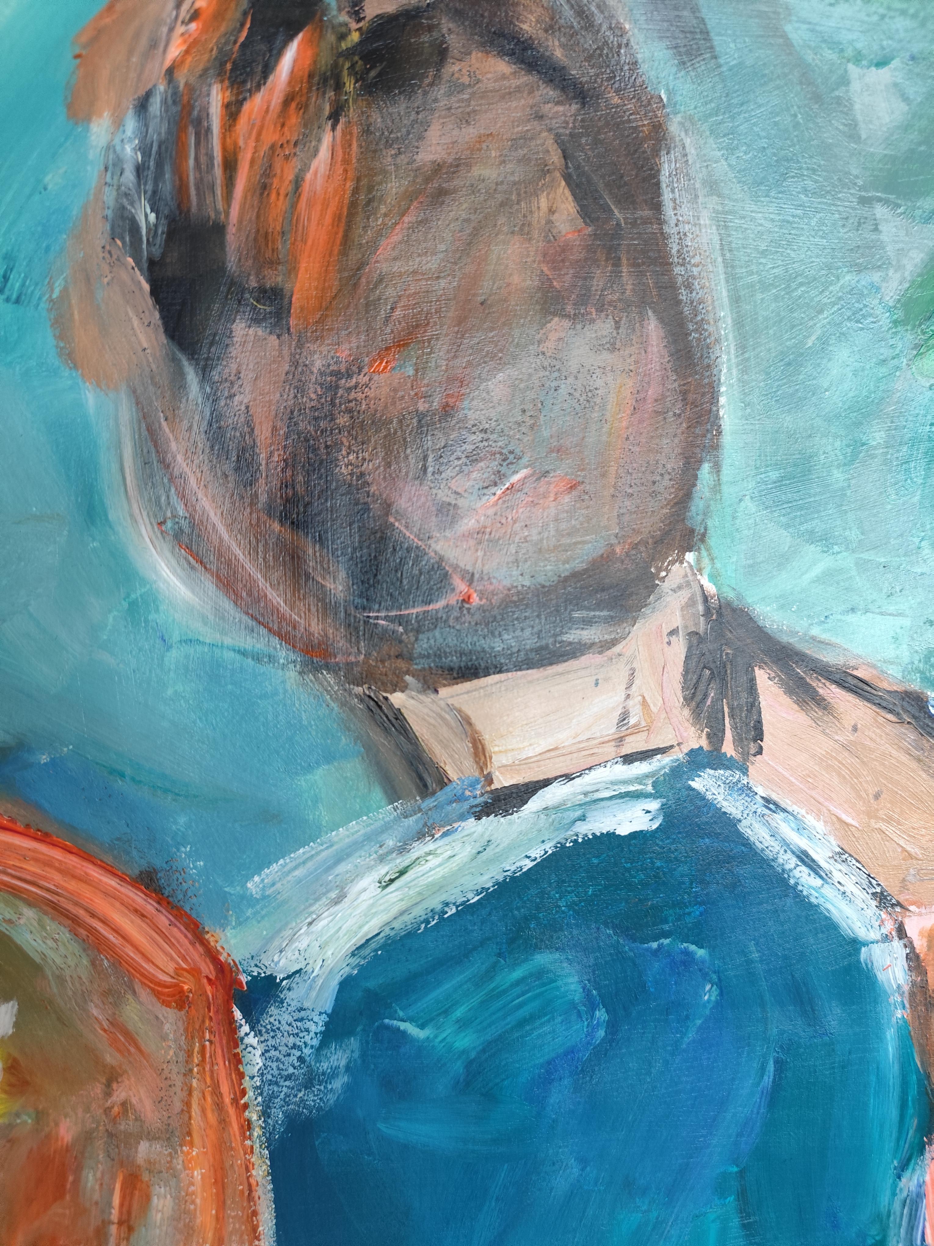 Quadro acrilico impressionista di coppia 