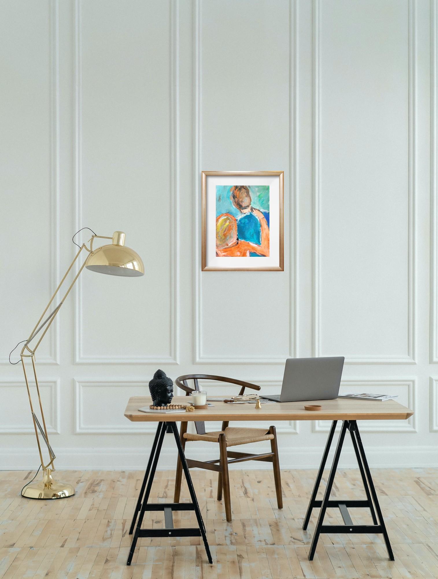Quadro acrilico impressionista di coppia 