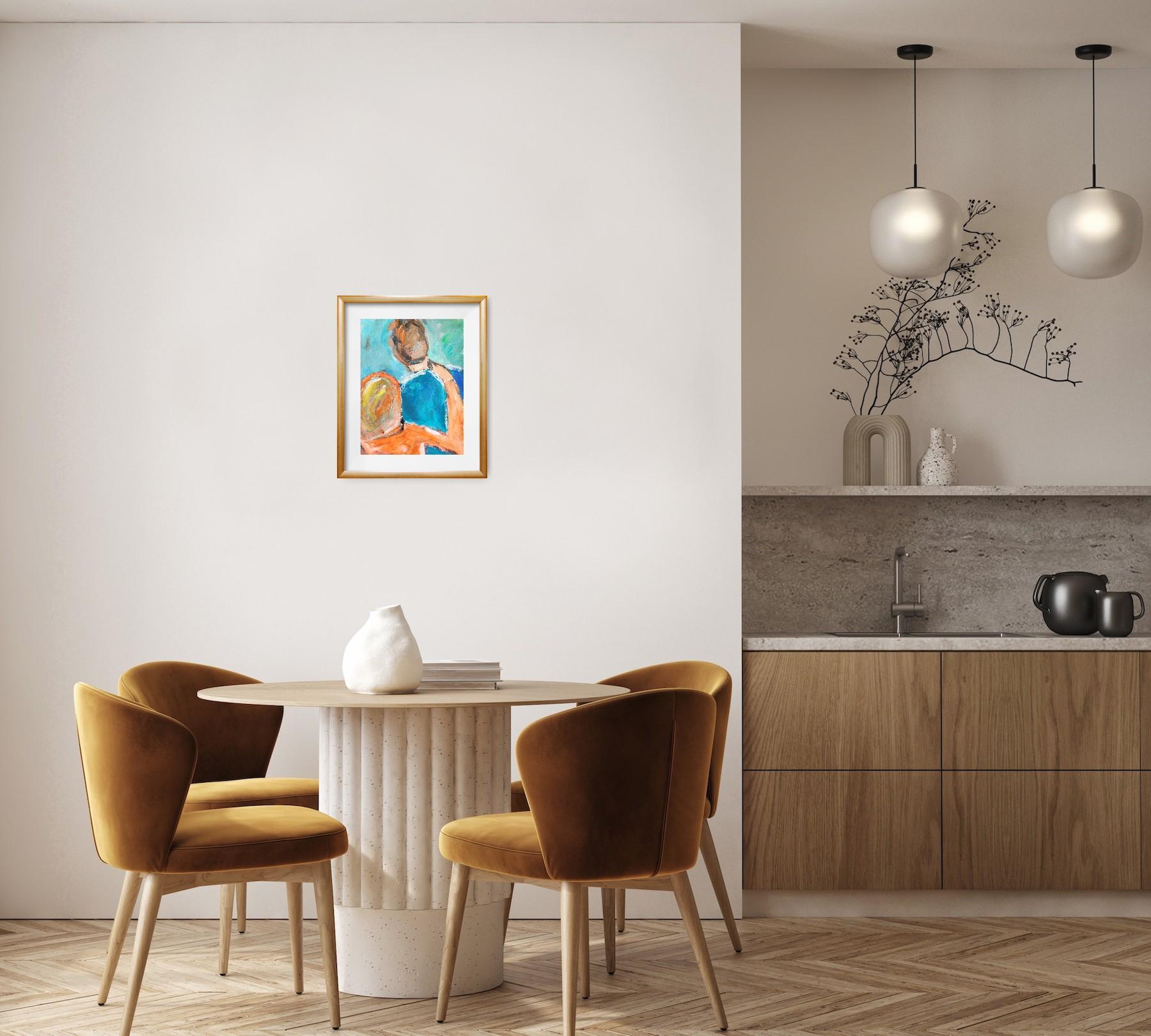 Quadro acrilico impressionista di coppia 