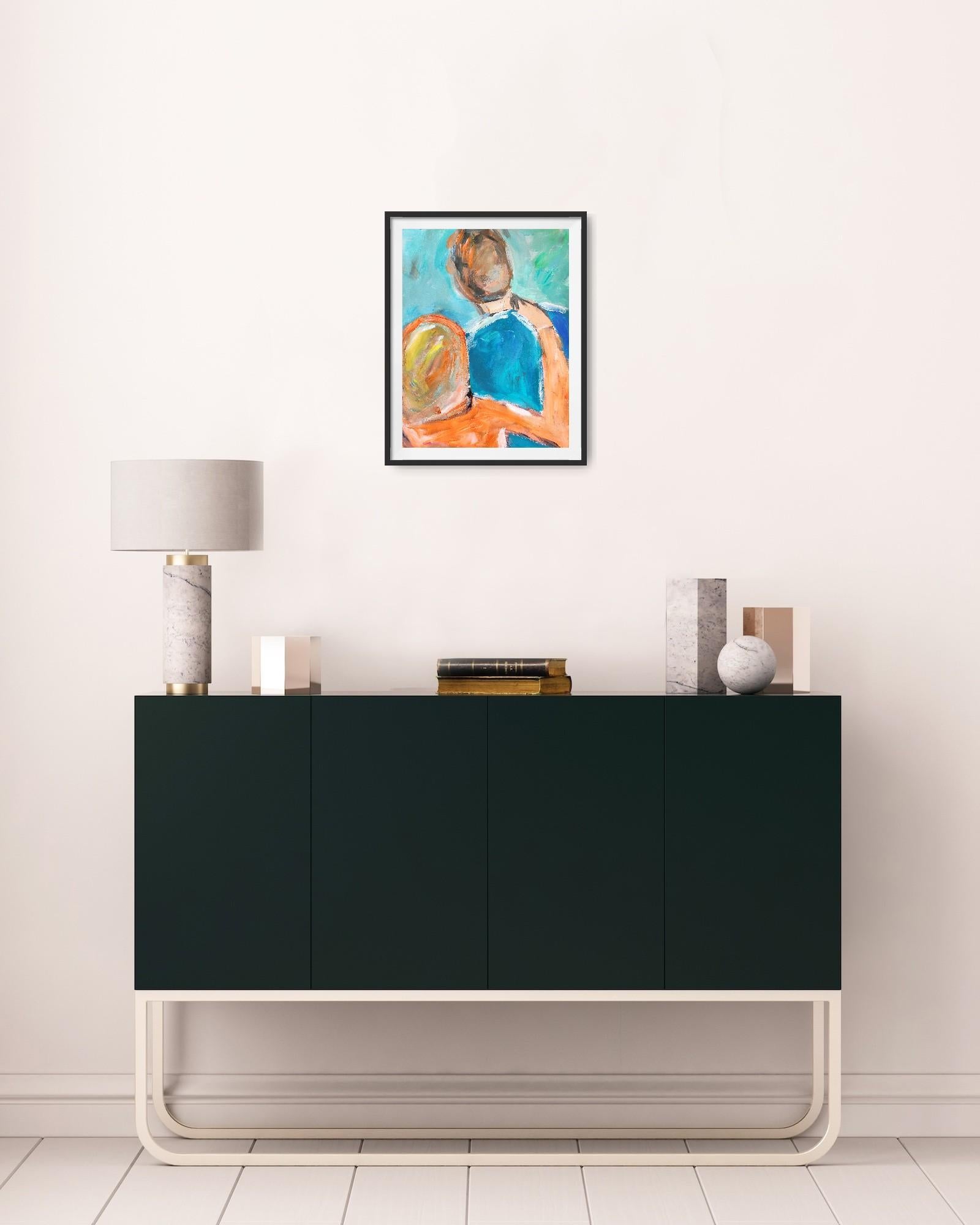 Quadro acrilico impressionista di coppia 
