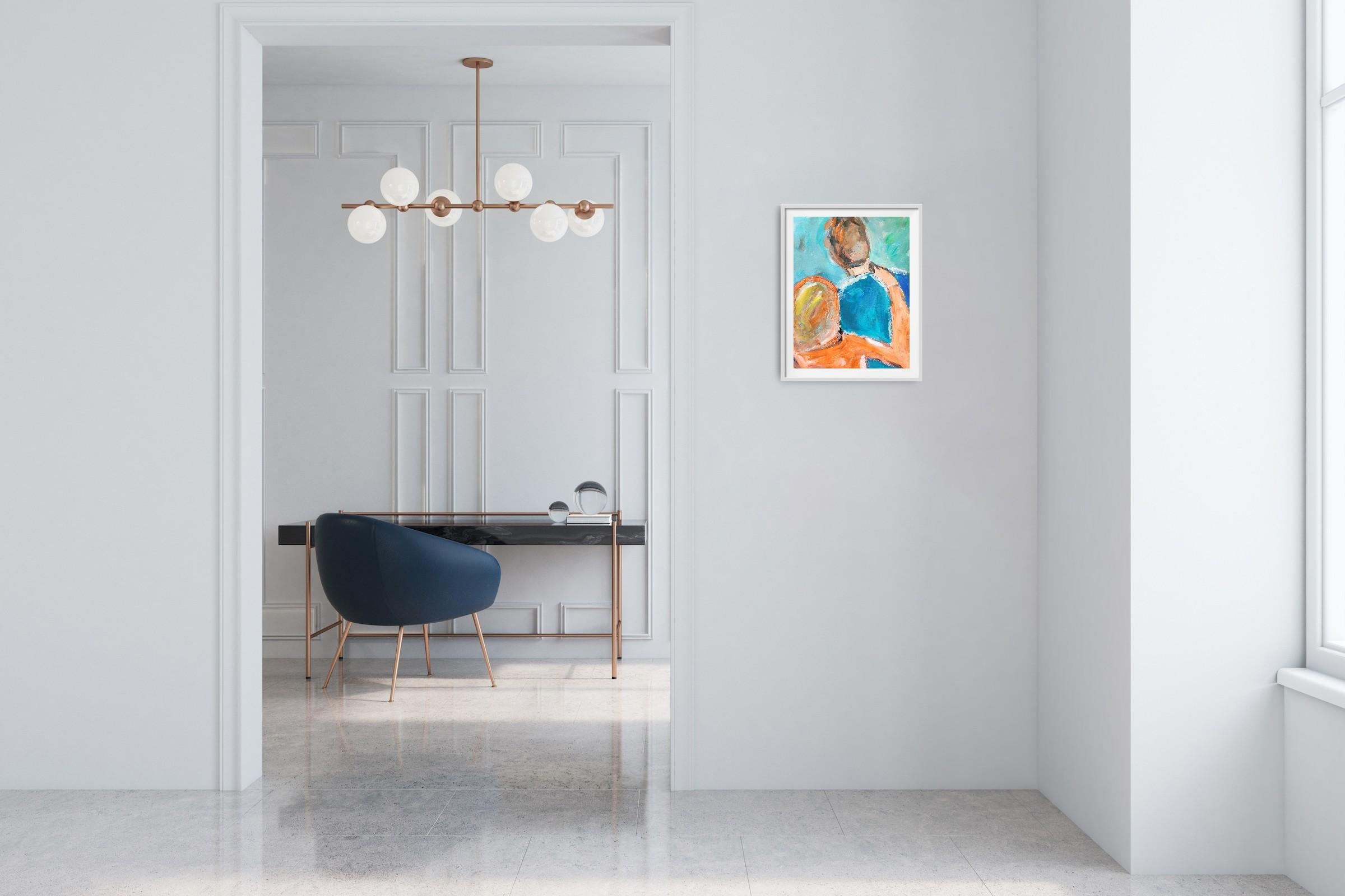 Questo quadro astratto contemporaneo ed espressivo di una coppia, 