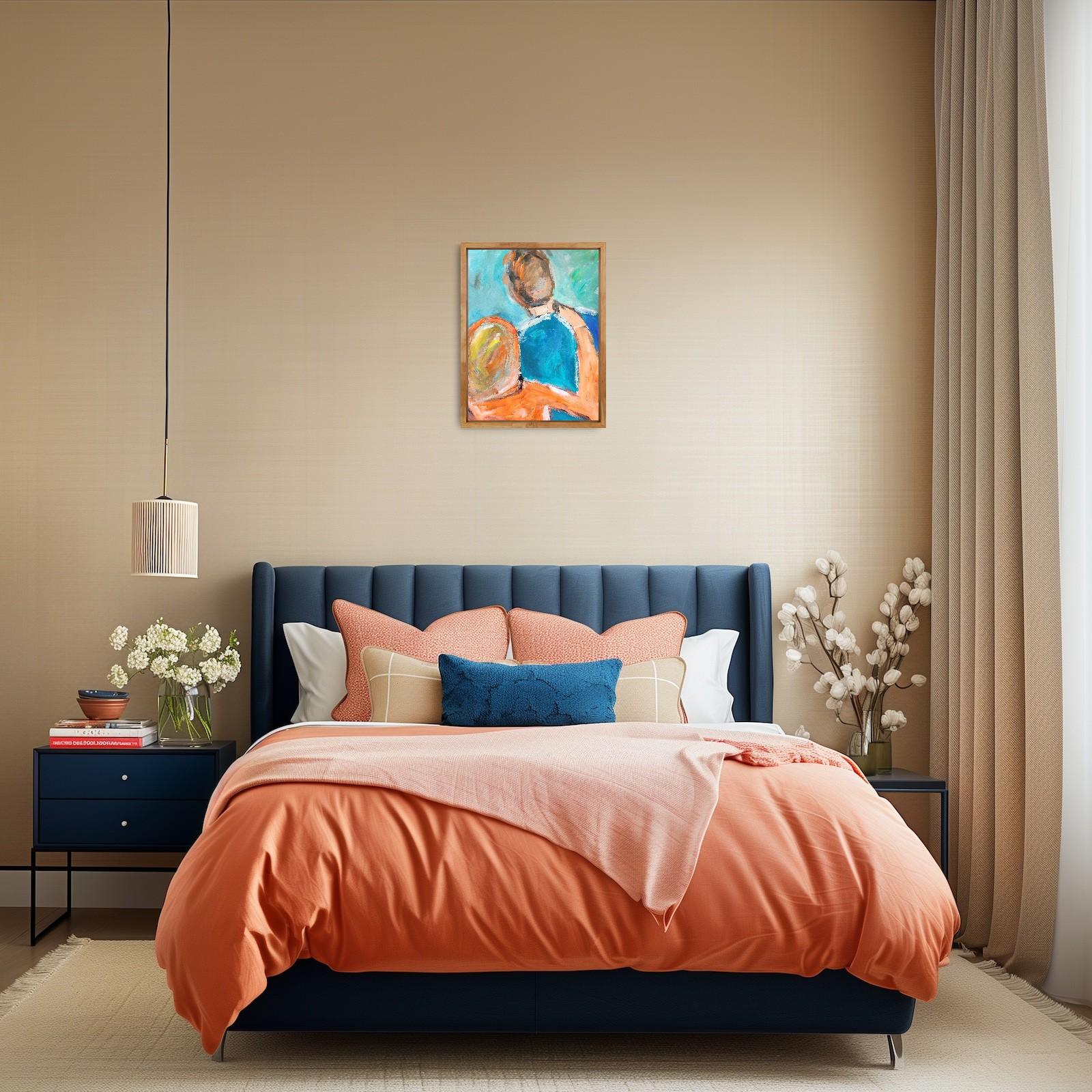 Quadro acrilico impressionista di coppia 