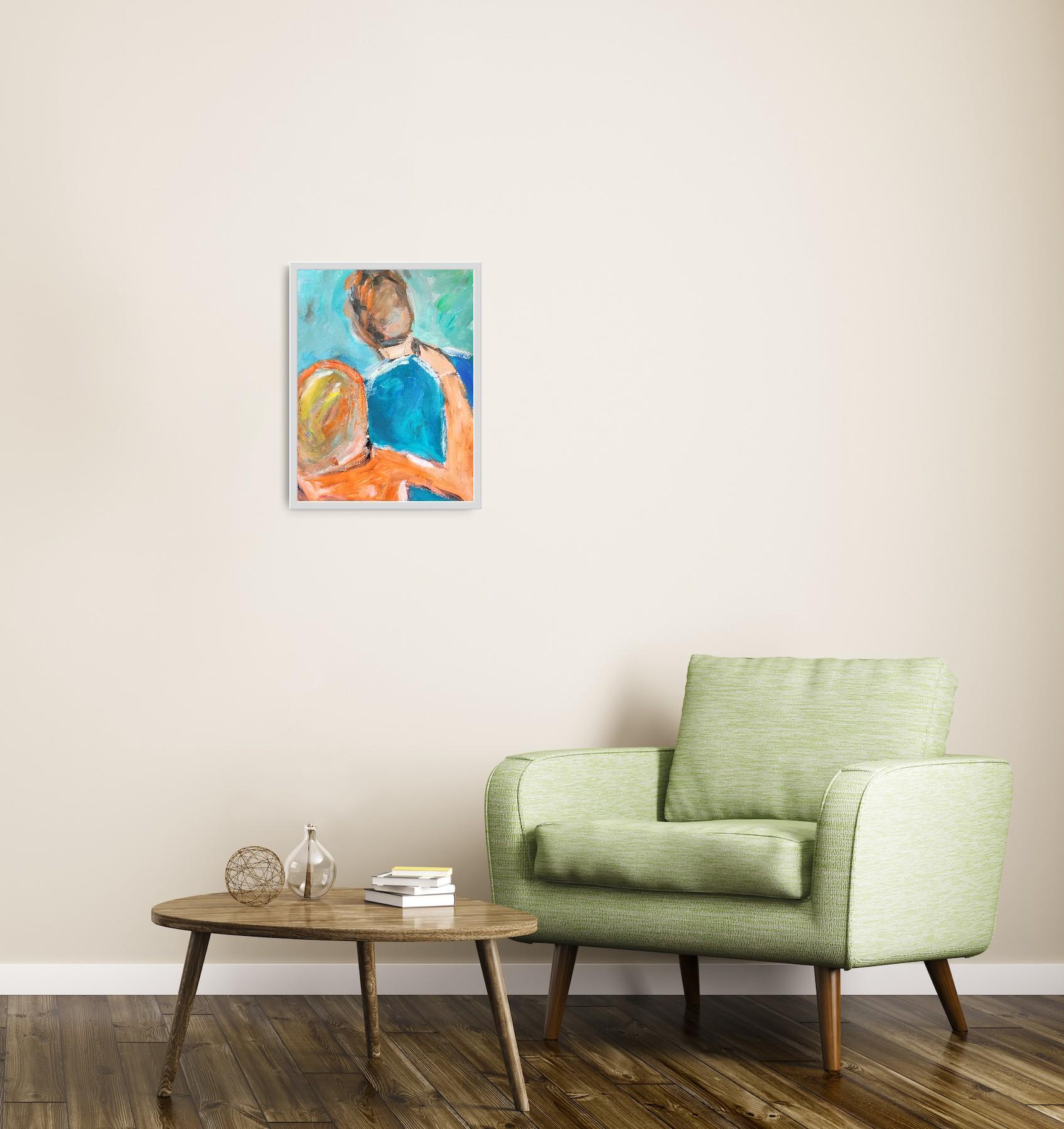 Quadro acrilico impressionista di coppia 