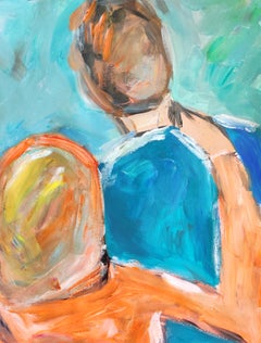 Pintura acrílica expresiva impresionista de una pareja "Para siempre contigo"