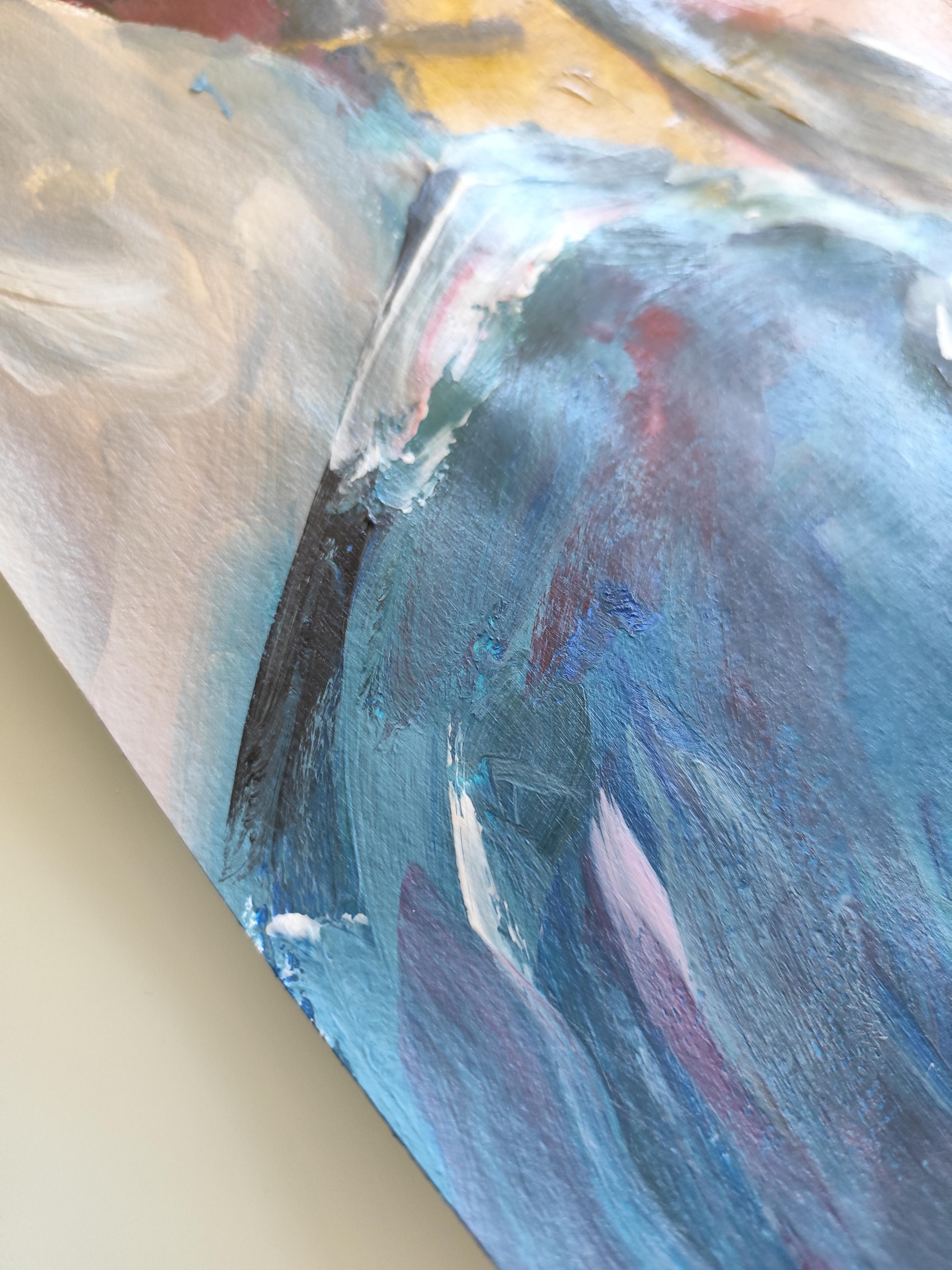 Pintura acrílica expresiva impresionista de una pareja 