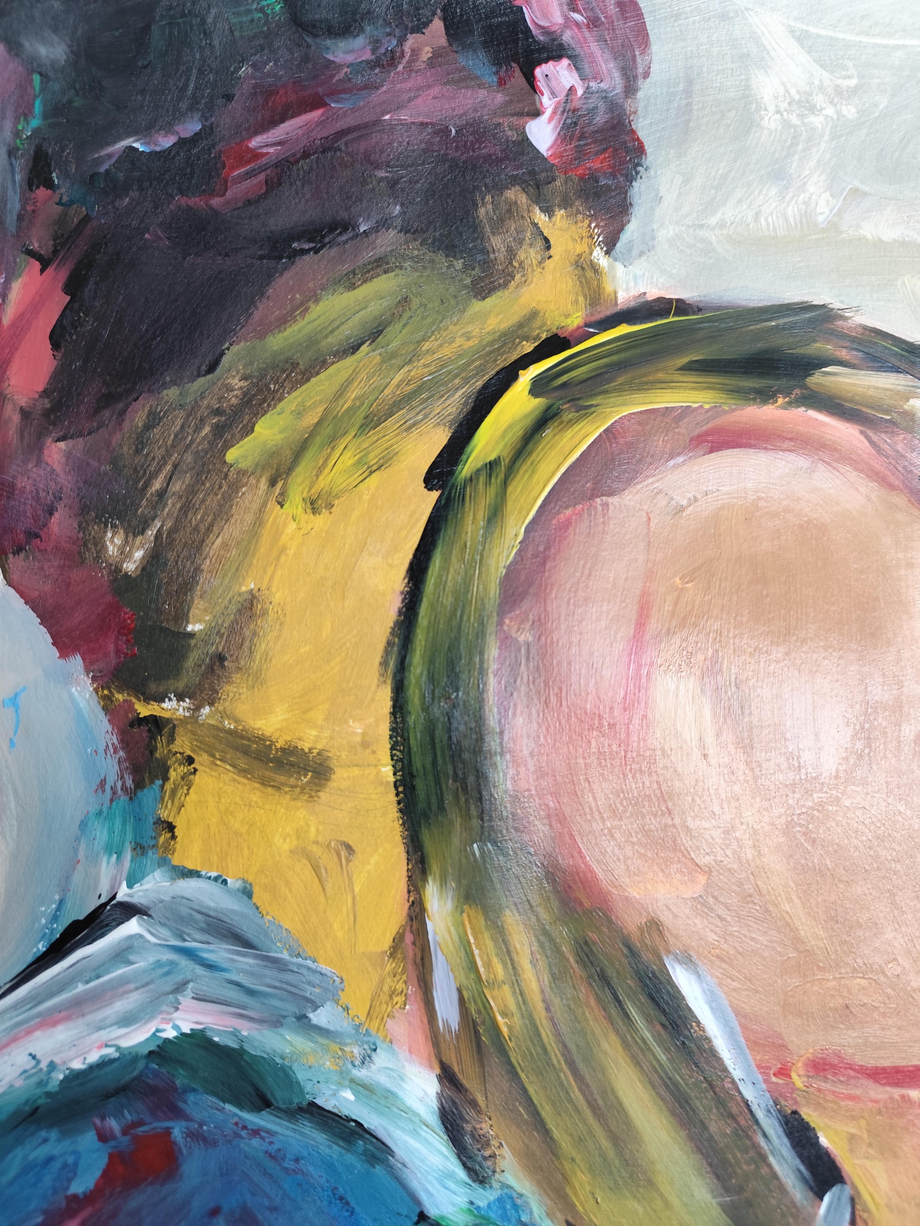 Pintura acrílica expresiva impresionista de una pareja 