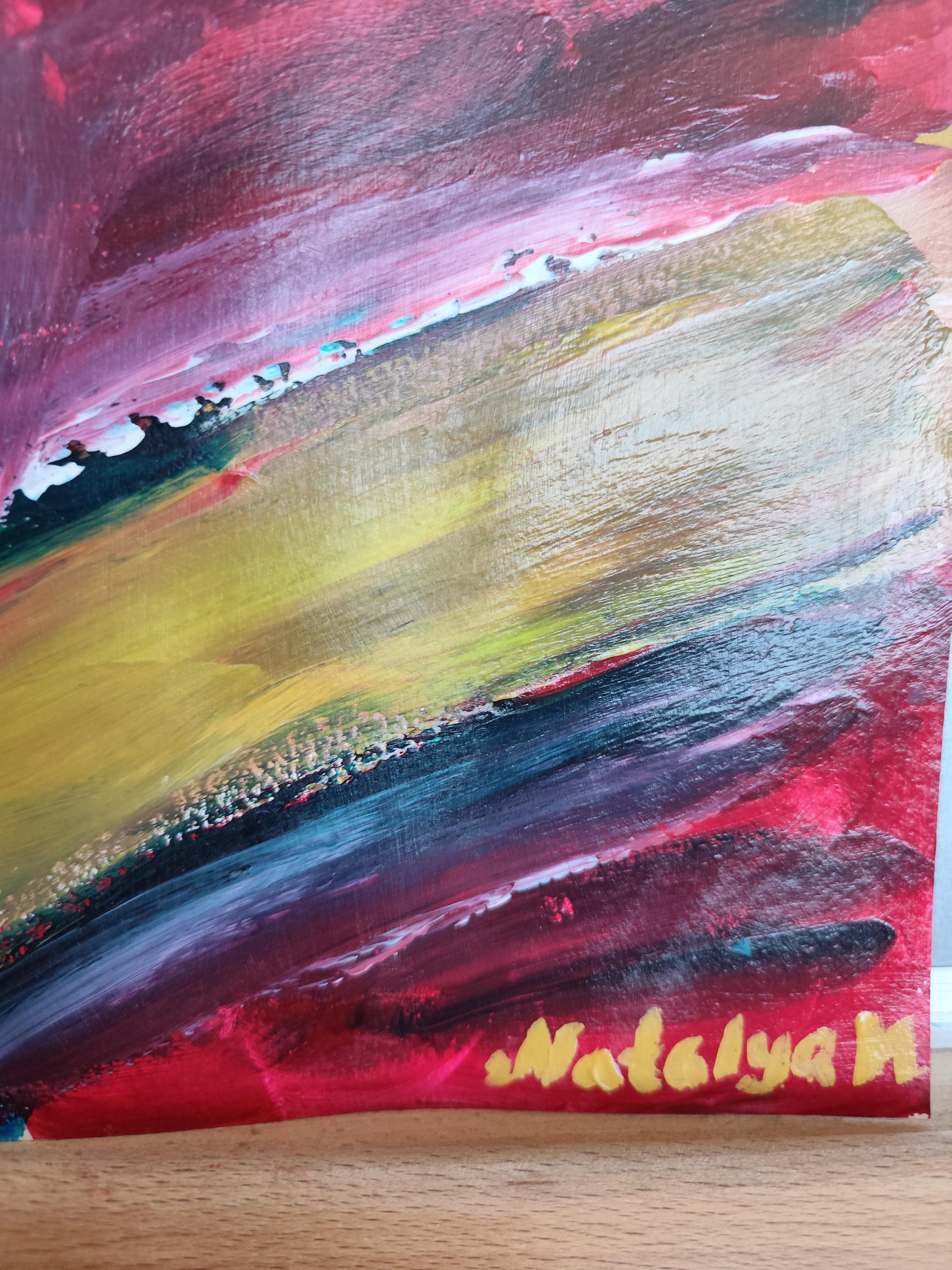 Pintura acrílica expresiva impresionista de una pareja 