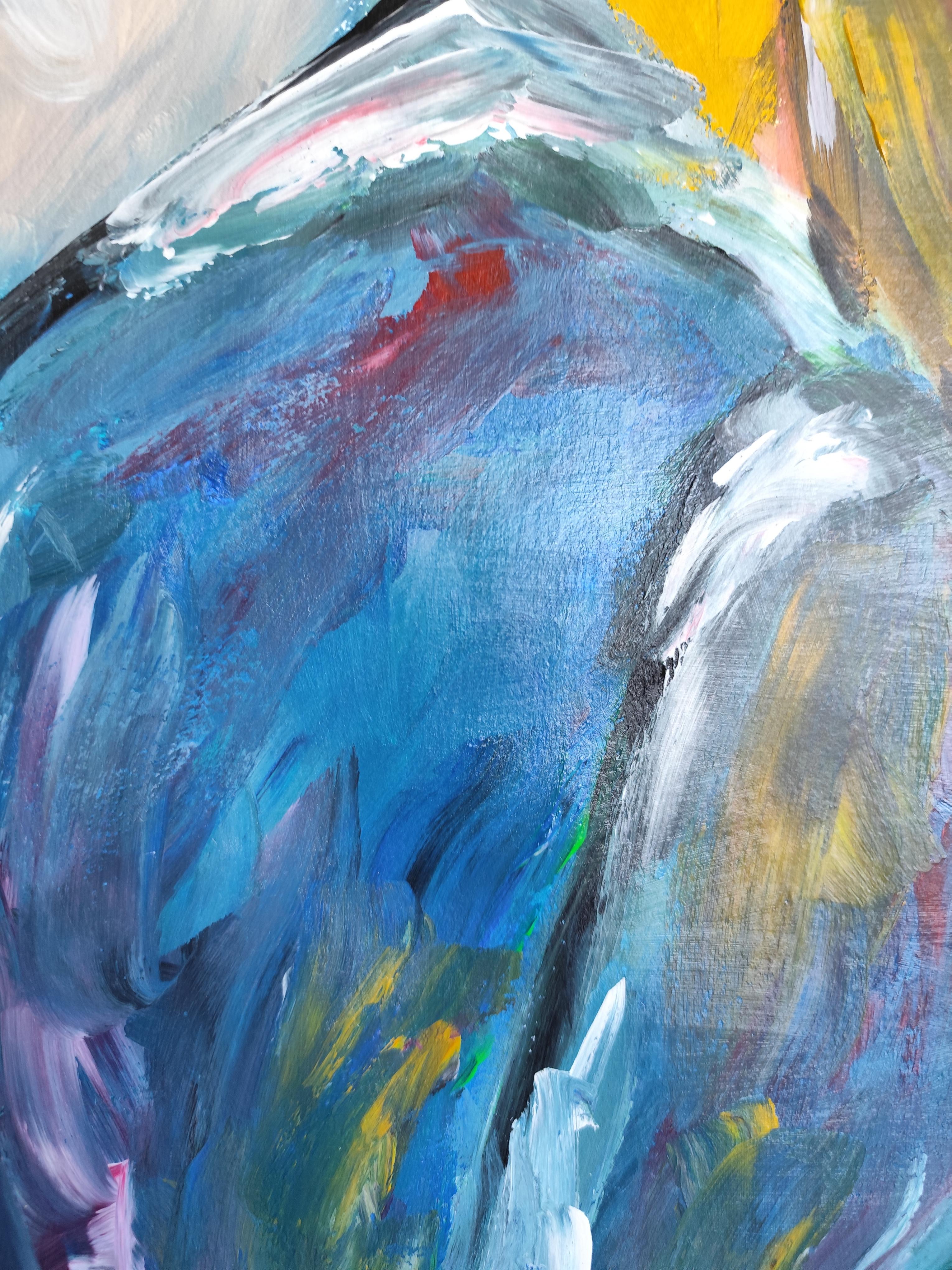 Pintura acrílica expresiva impresionista de una pareja 