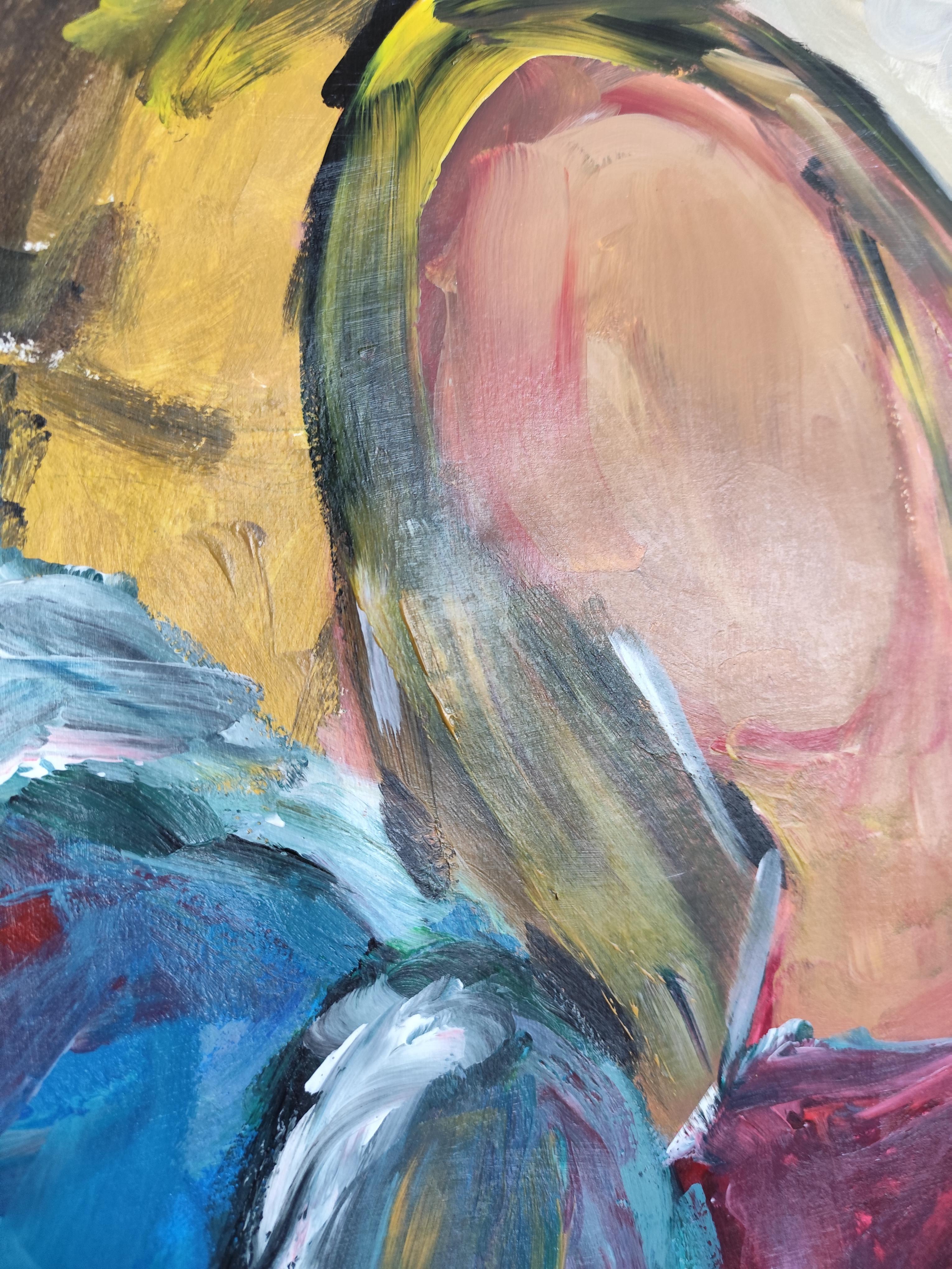Pintura acrílica expresiva impresionista de una pareja 