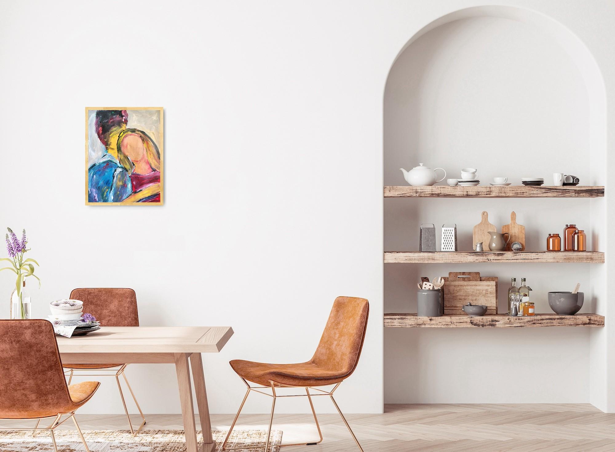 Pintura acrílica expresiva impresionista de una pareja 