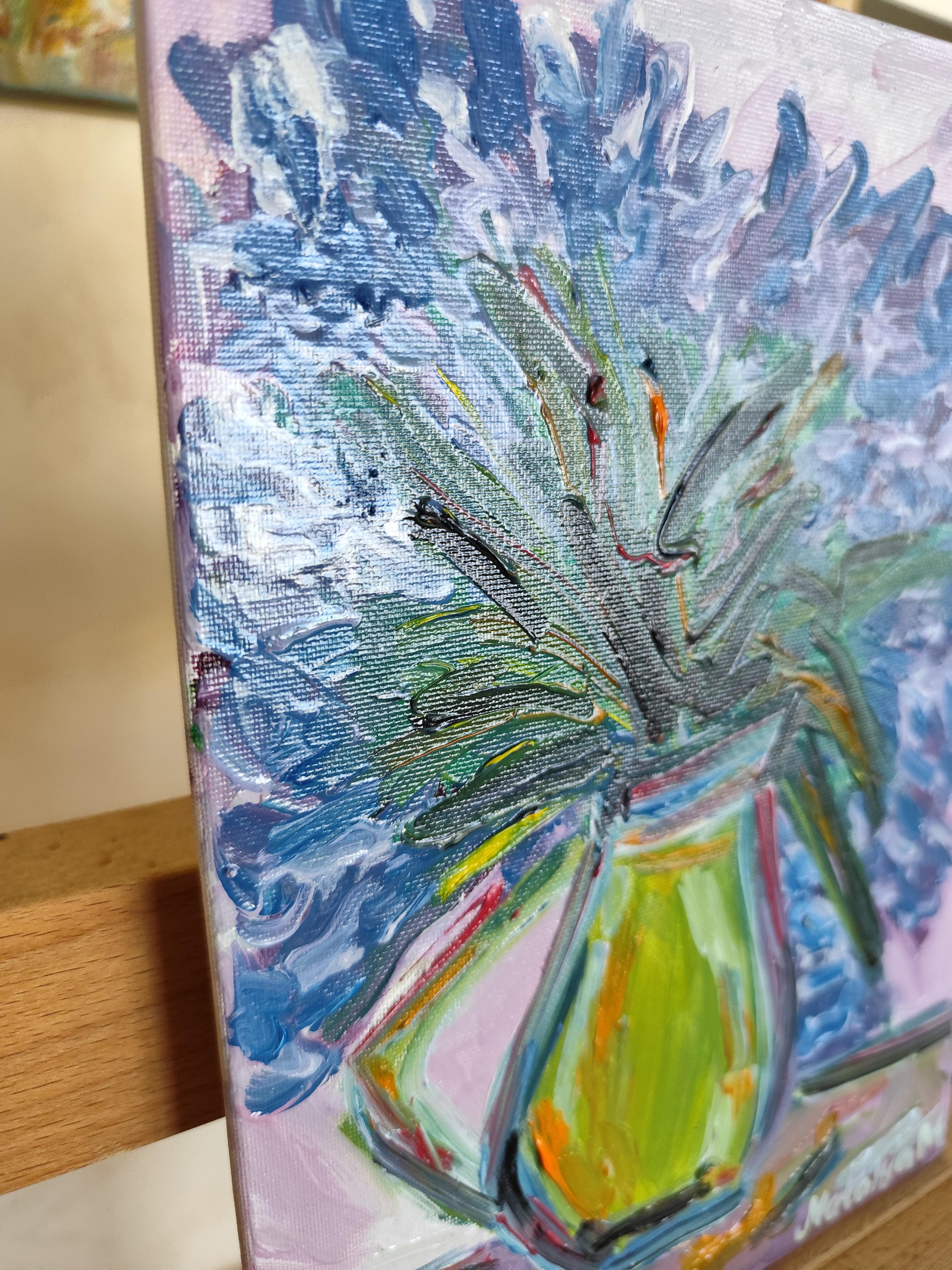 Impressionist oil floral painting on board 