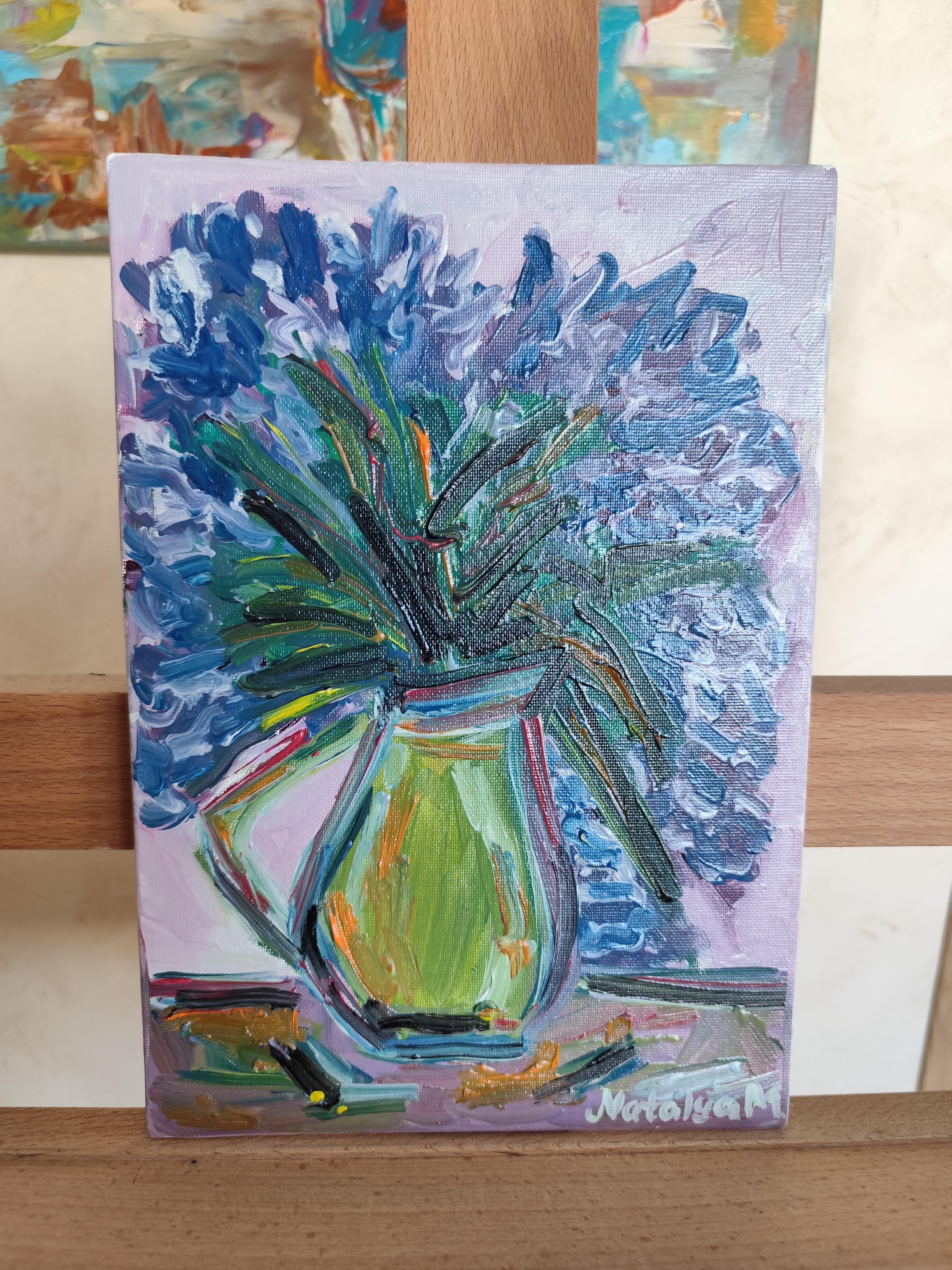 Impressionist oil floral painting on board 