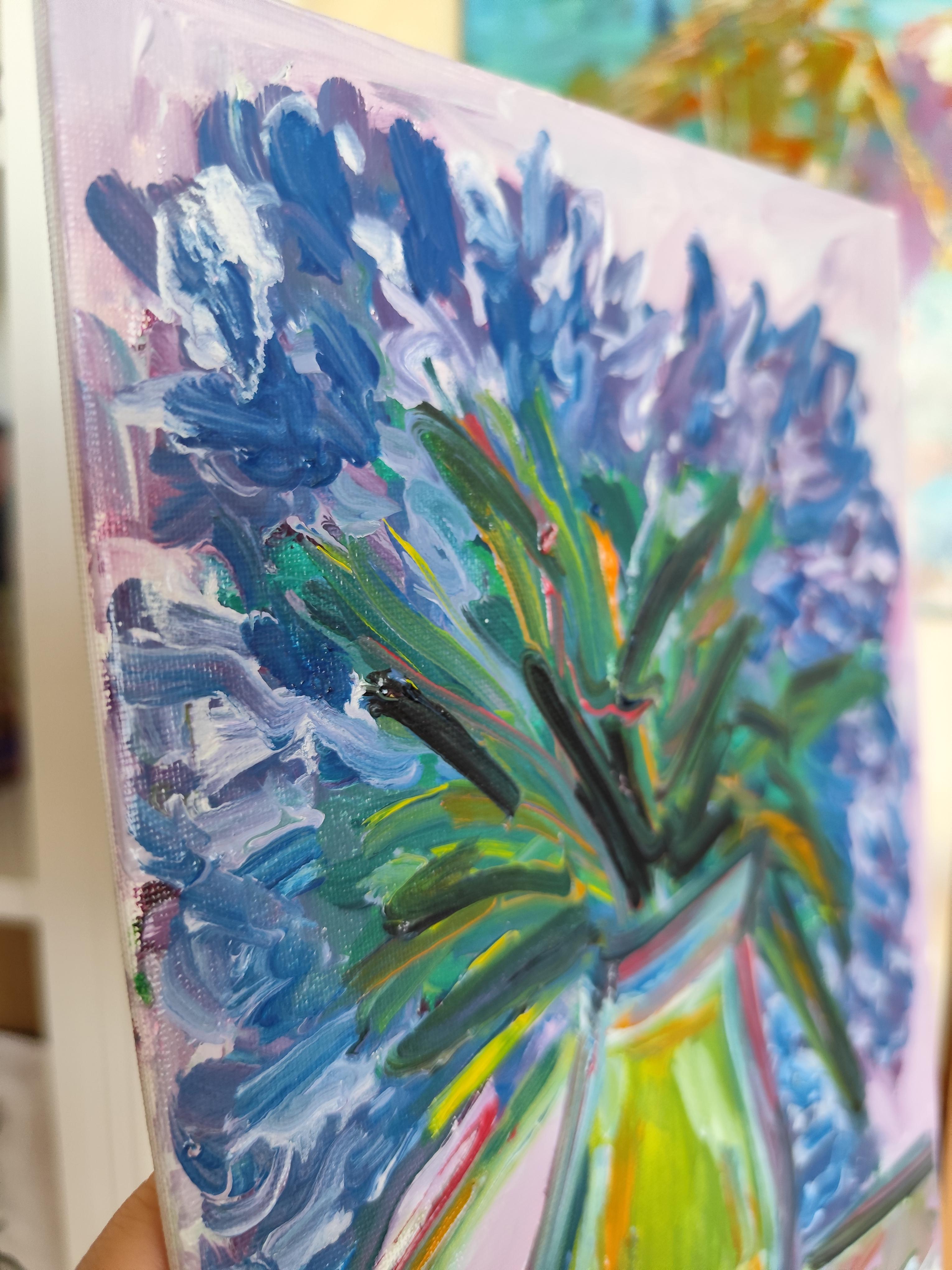 Impressionist oil floral painting on board 