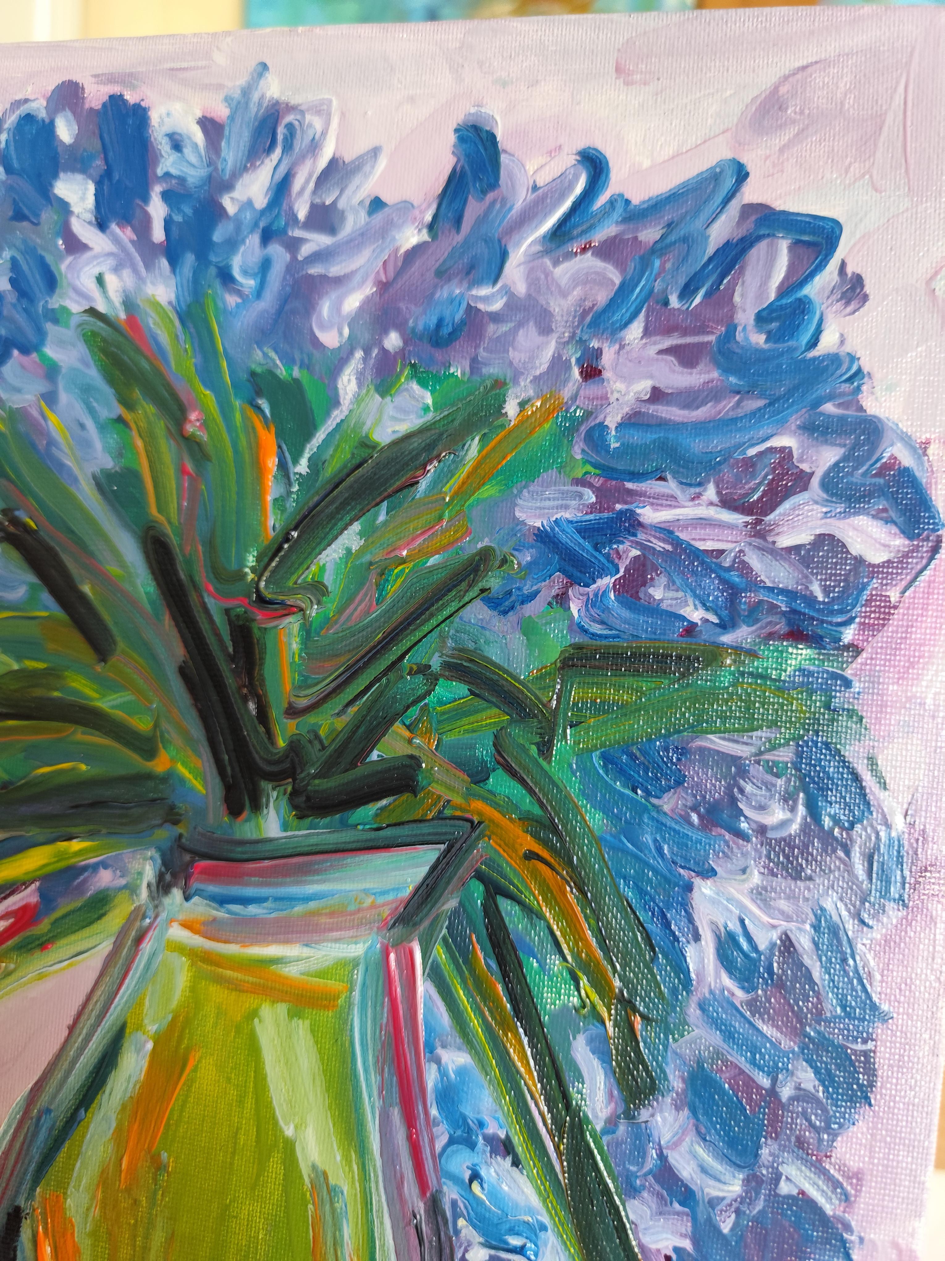 Impressionist oil floral painting on board 