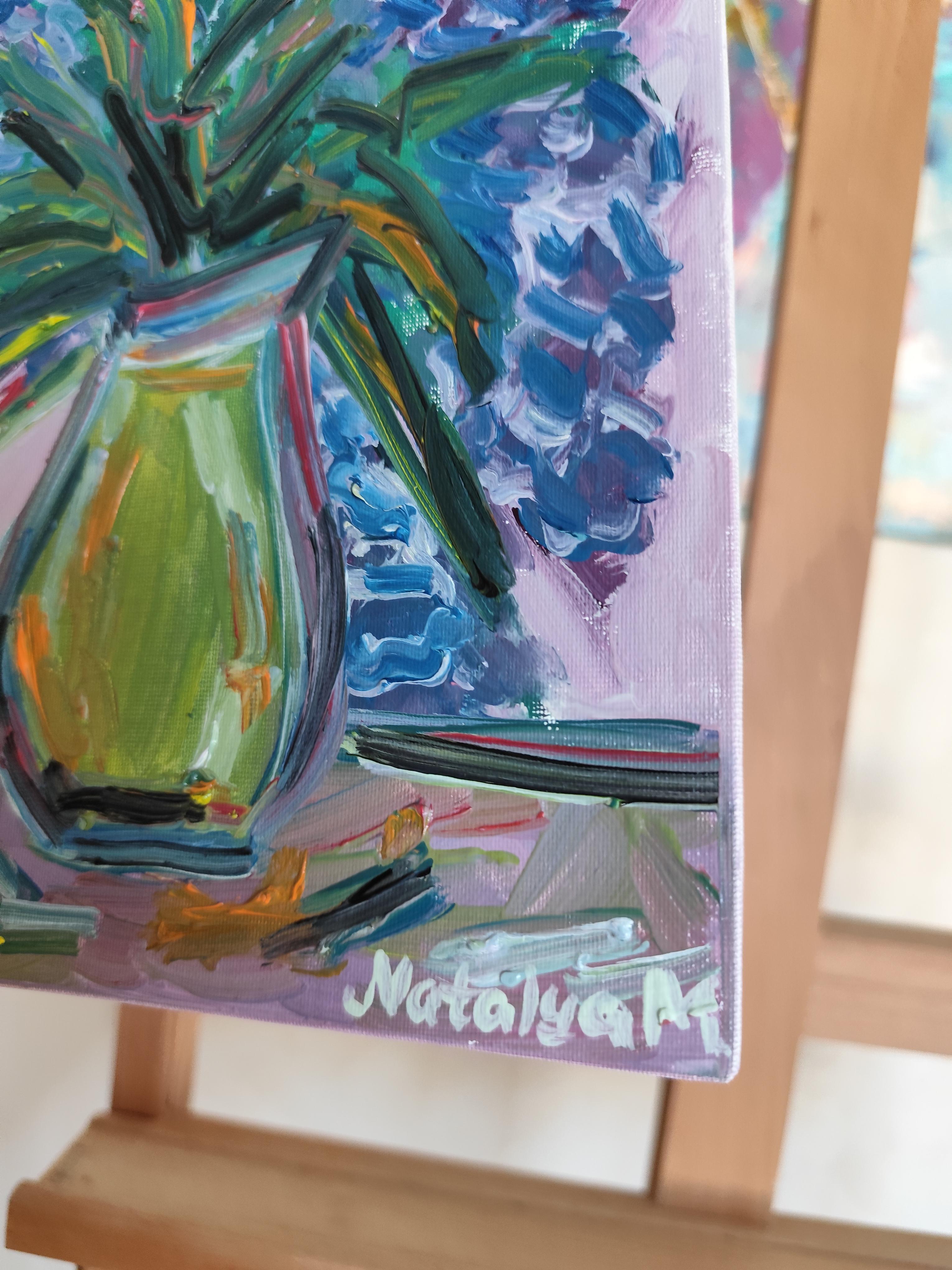 Impressionist oil floral painting on board 