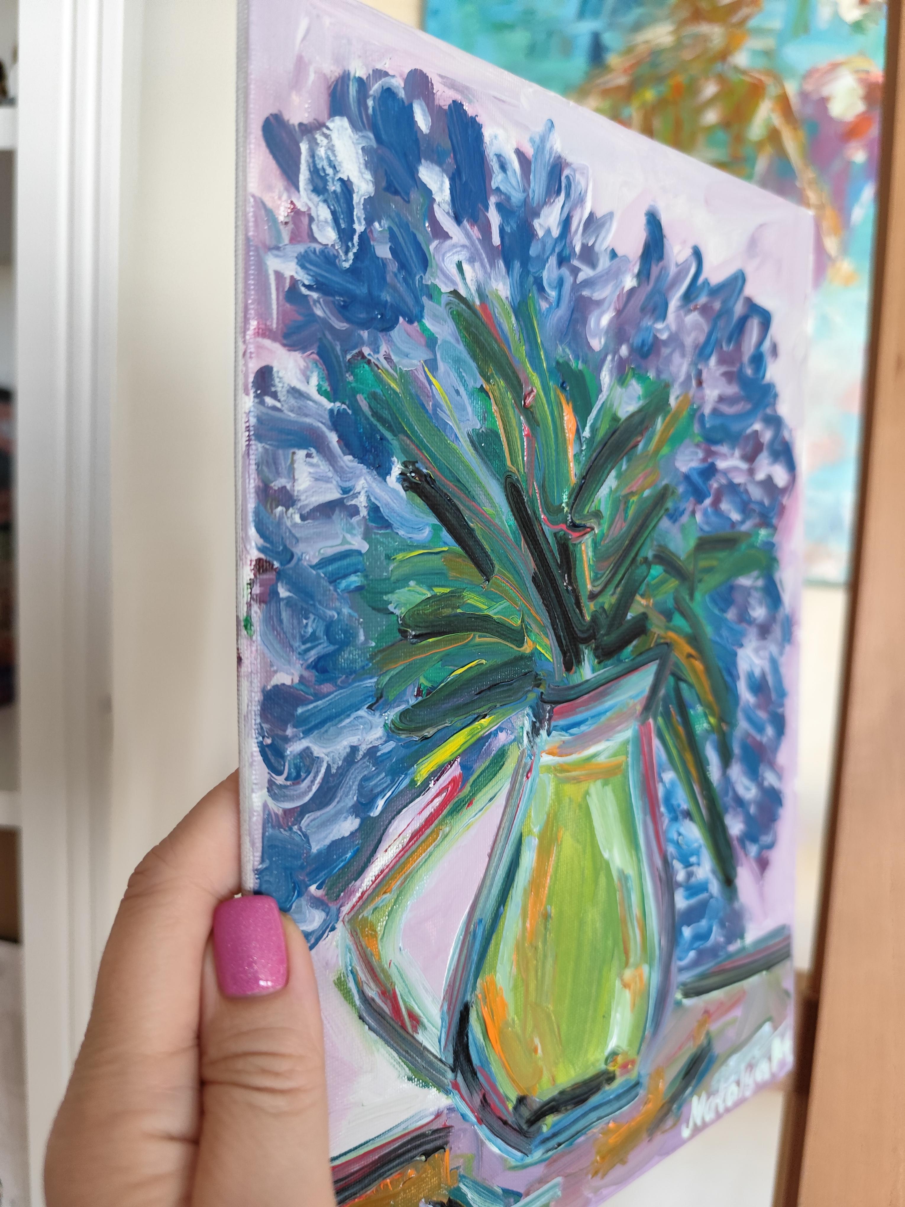 Impressionist oil floral painting on board 