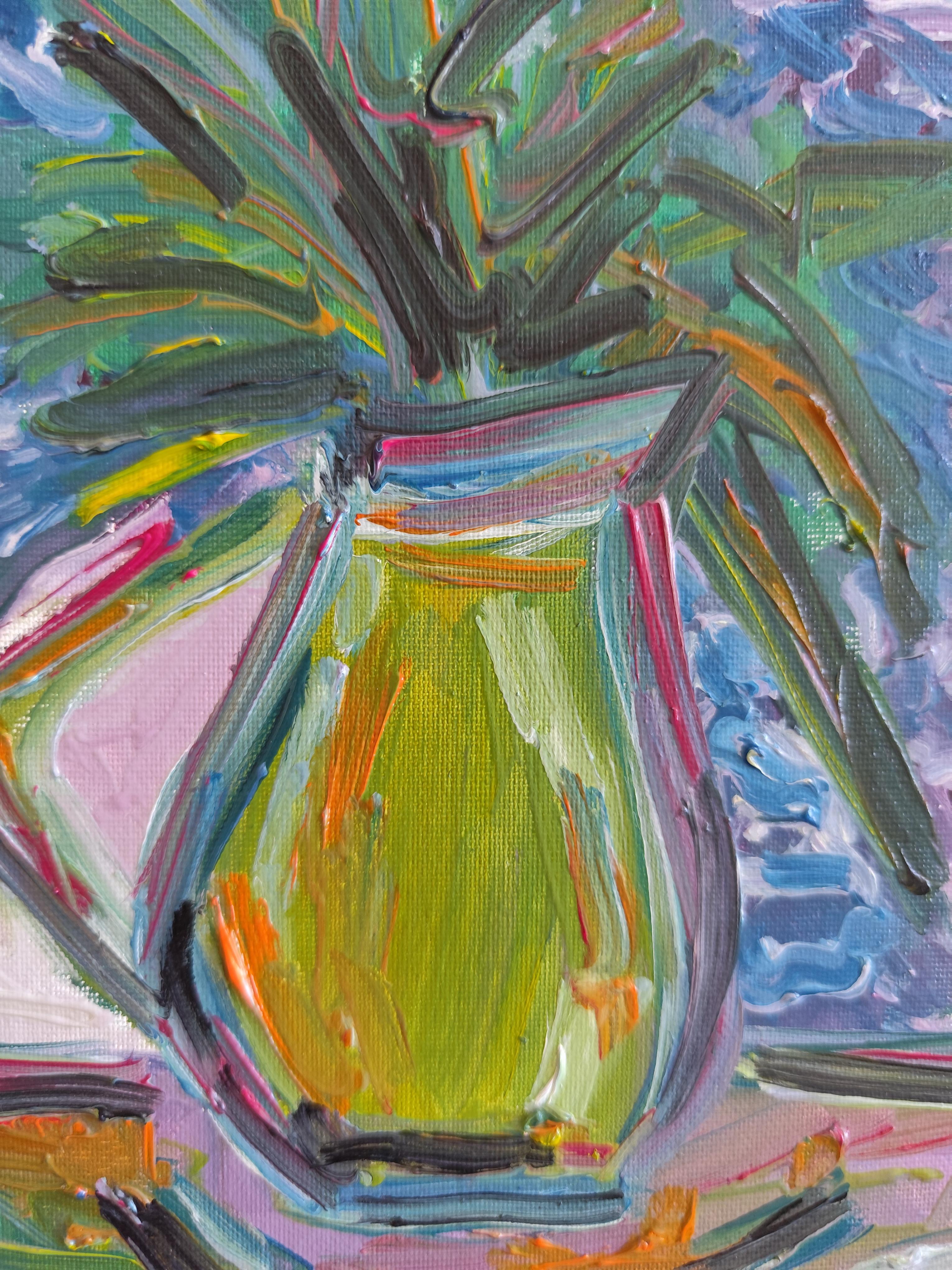 Impressionist oil floral painting on board 
