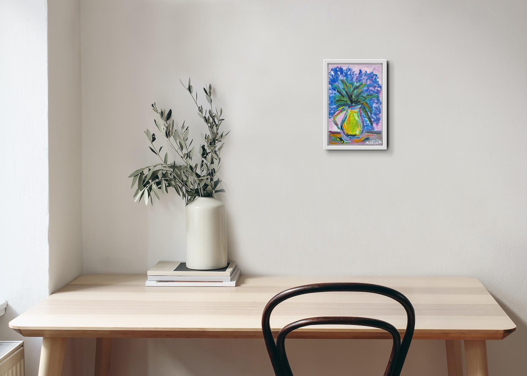 Impressionist oil floral painting on board 